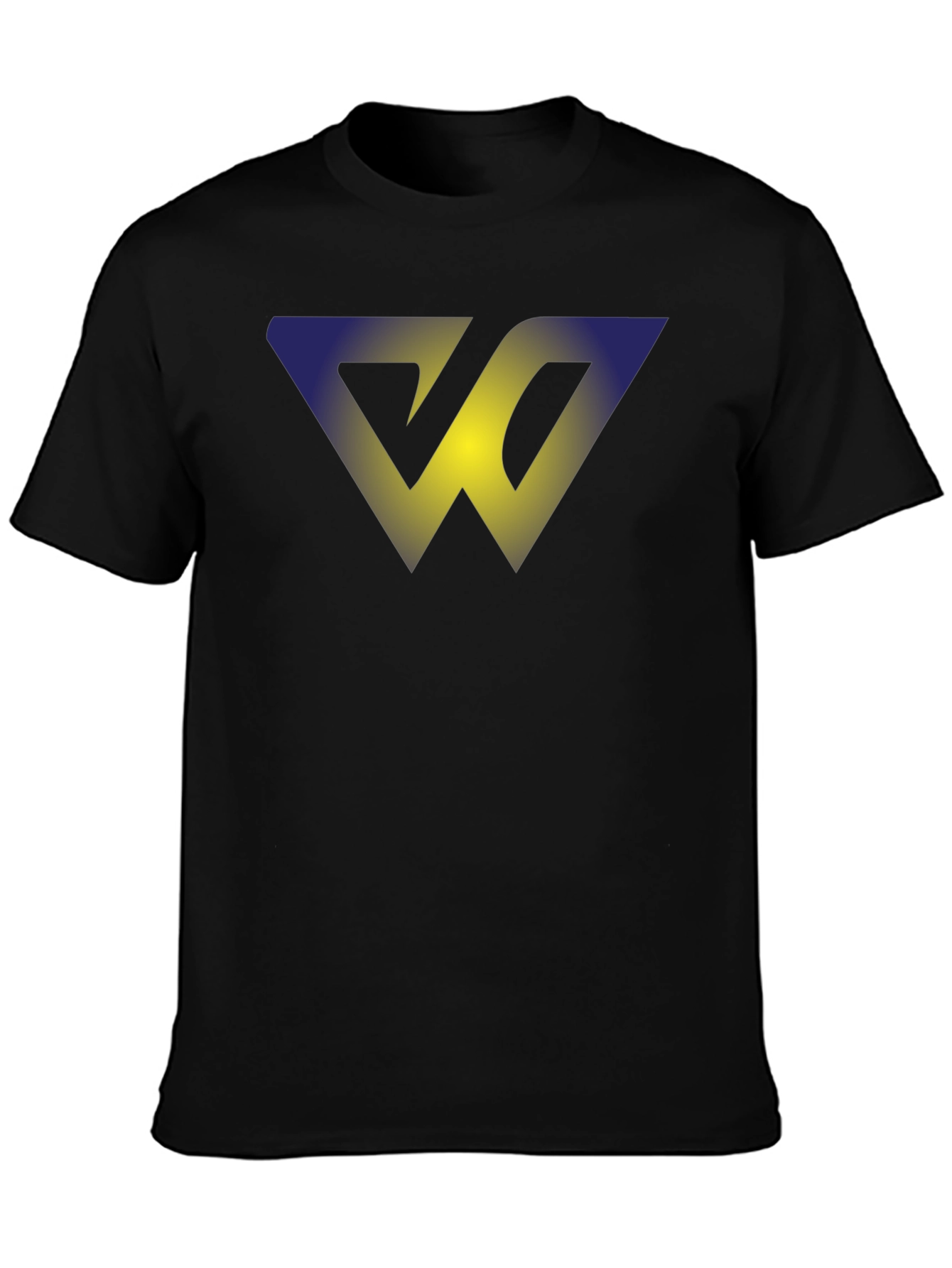 Abstract W Graphic T-Shirt - Soft Black Cotton Blend