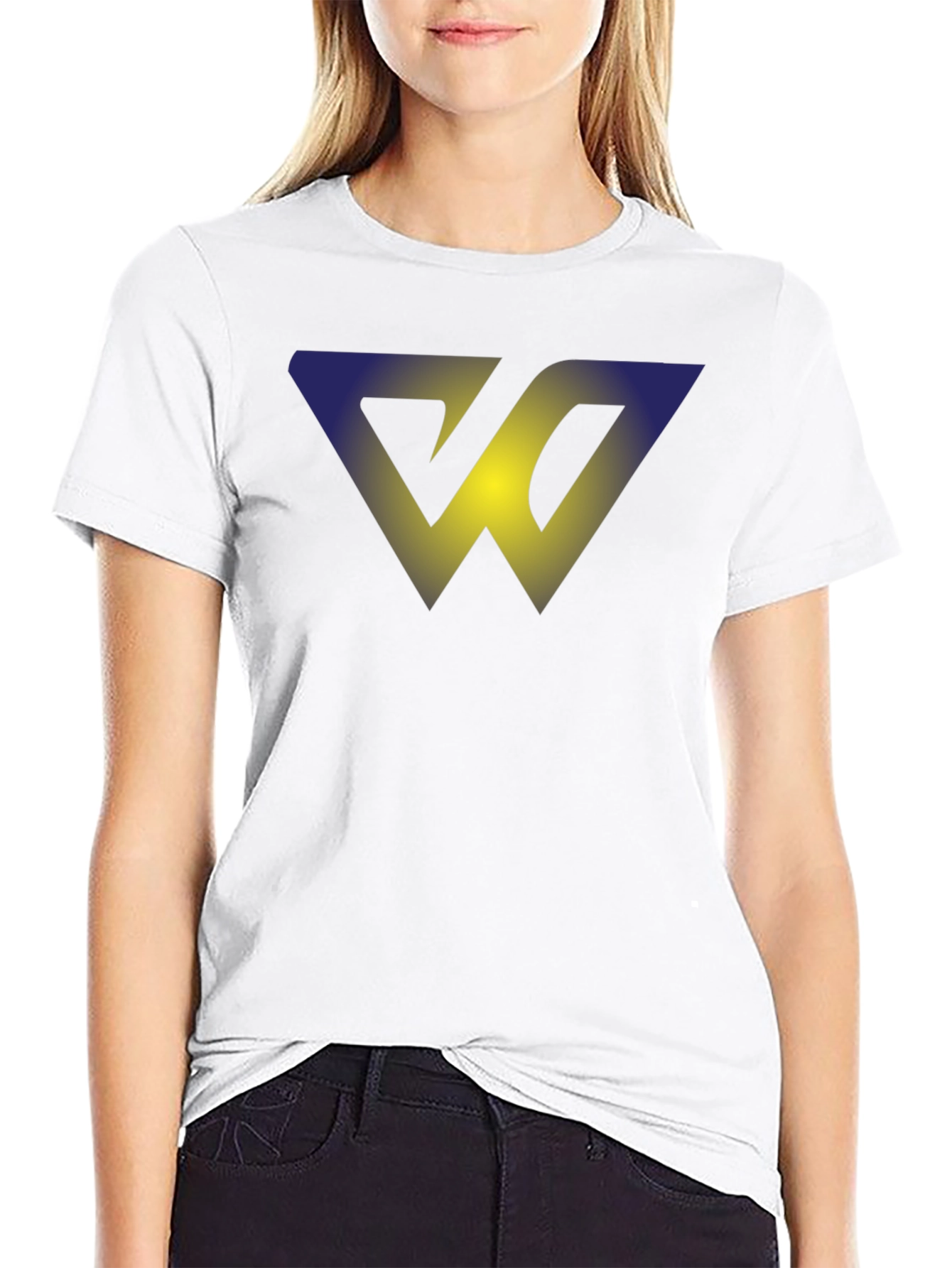 Abstract W Graphic T-Shirt - Soft Black Cotton Blend