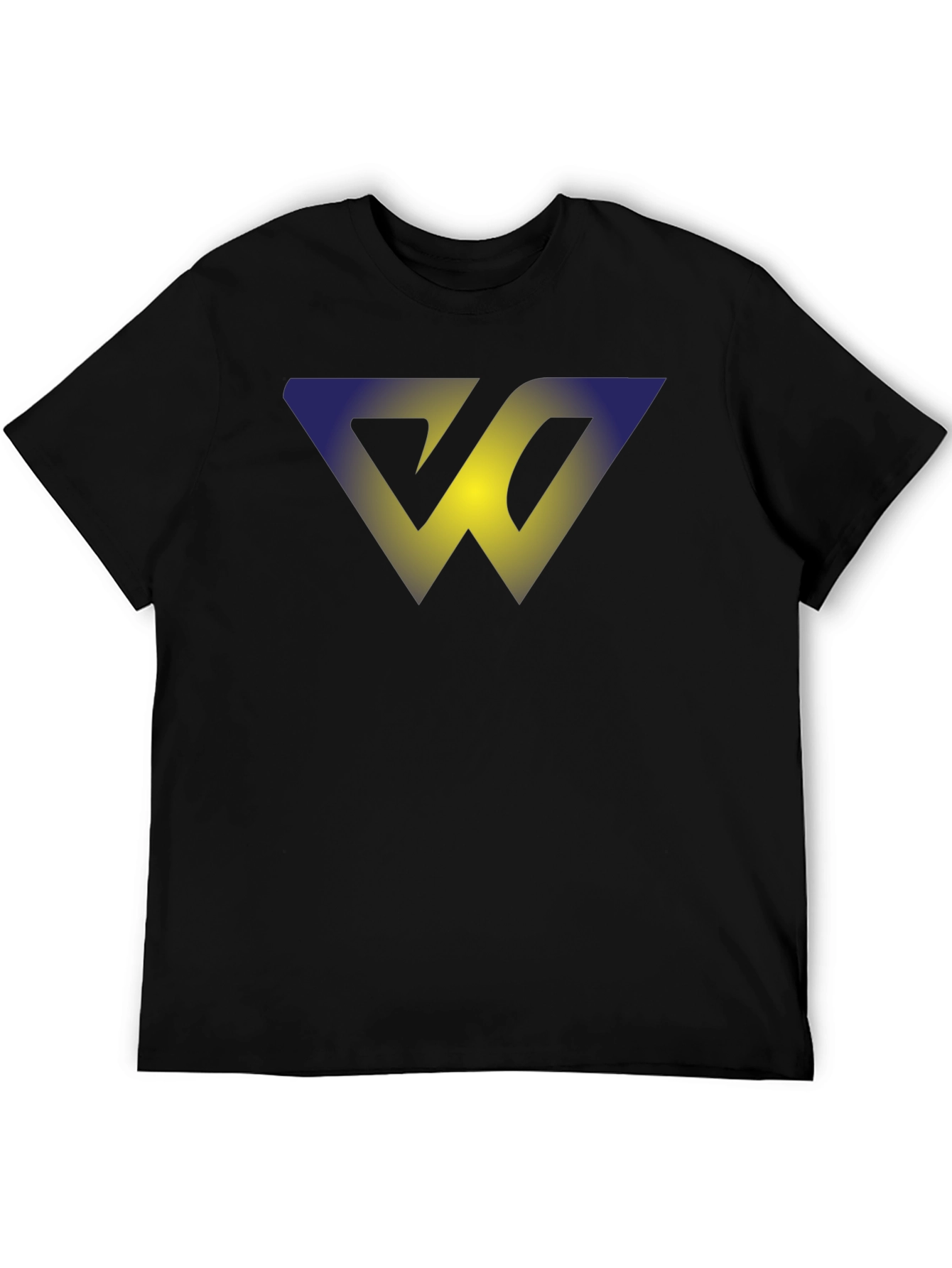 Abstract W Graphic T-Shirt - Soft Black Cotton Blend