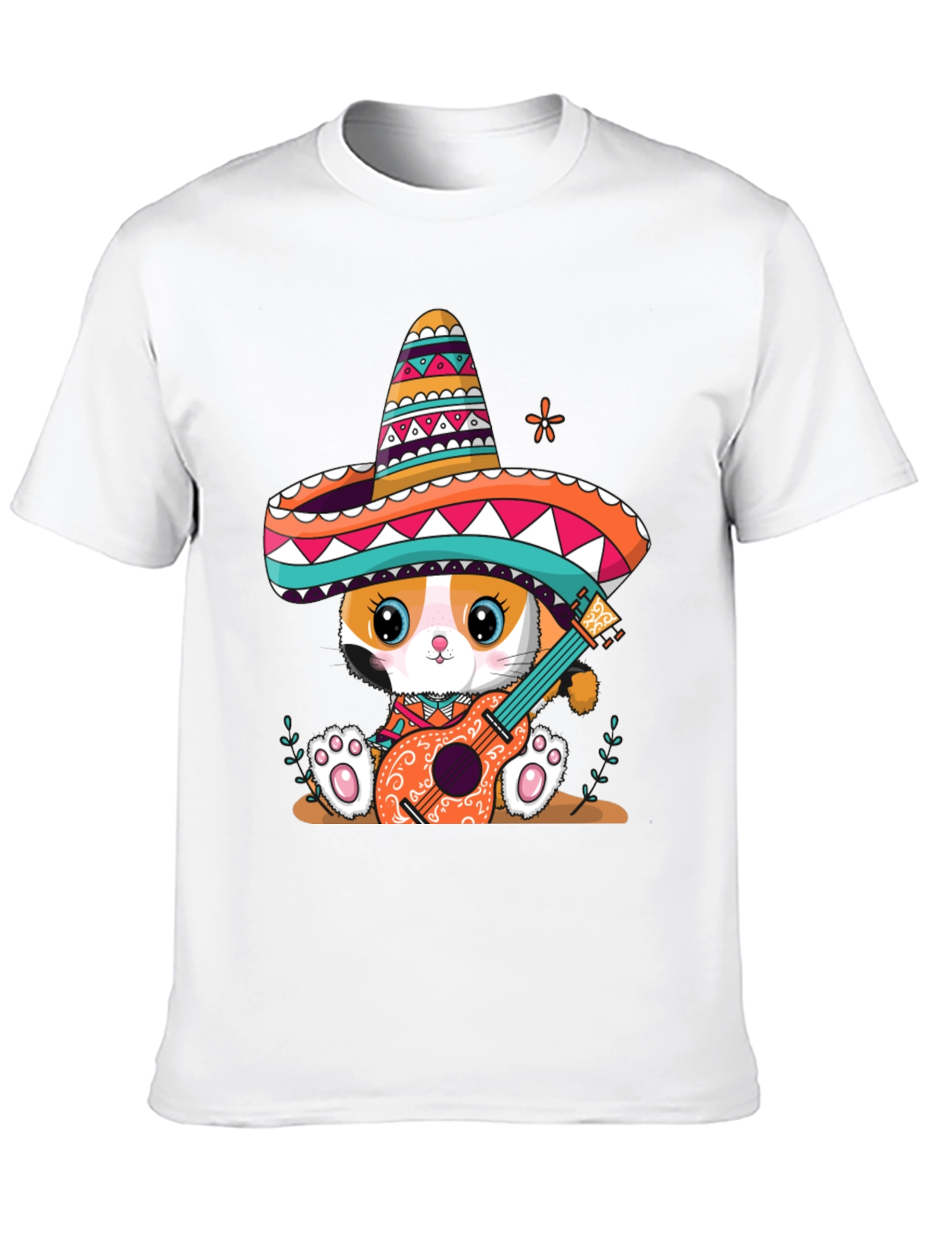 Cat Mariachi T-Shirt Funny Fiesta Sombrero Kitten Tee