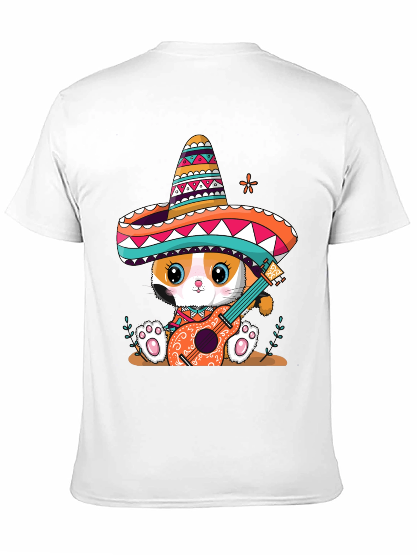 Cat Mariachi T-Shirt Funny Fiesta Sombrero Kitten Tee