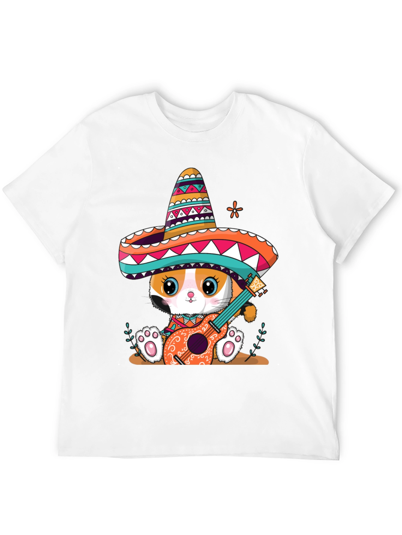 Cat Mariachi T-Shirt Funny Fiesta Sombrero Kitten Tee