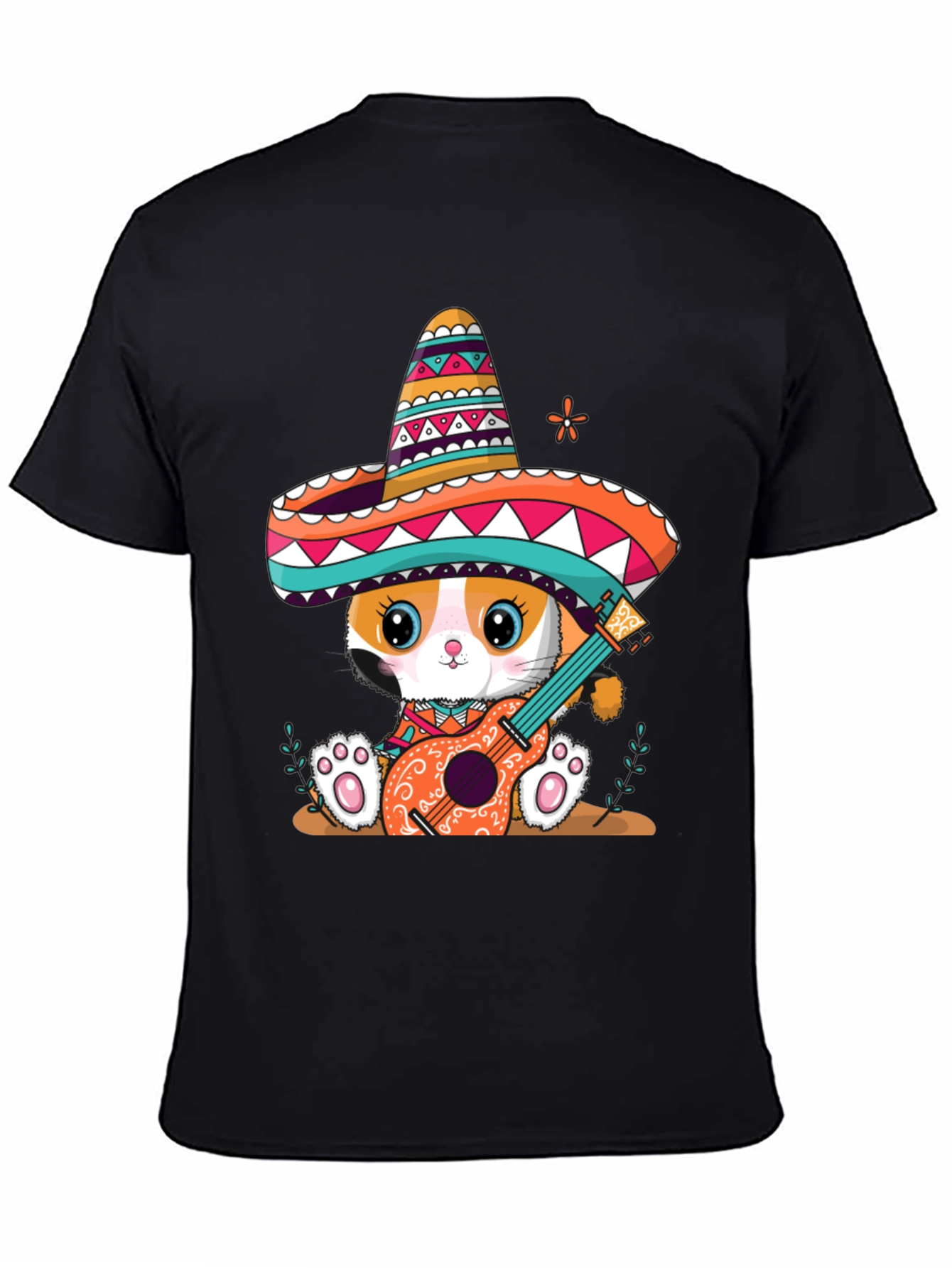Cat Mariachi T-Shirt Funny Fiesta Sombrero Kitten Tee