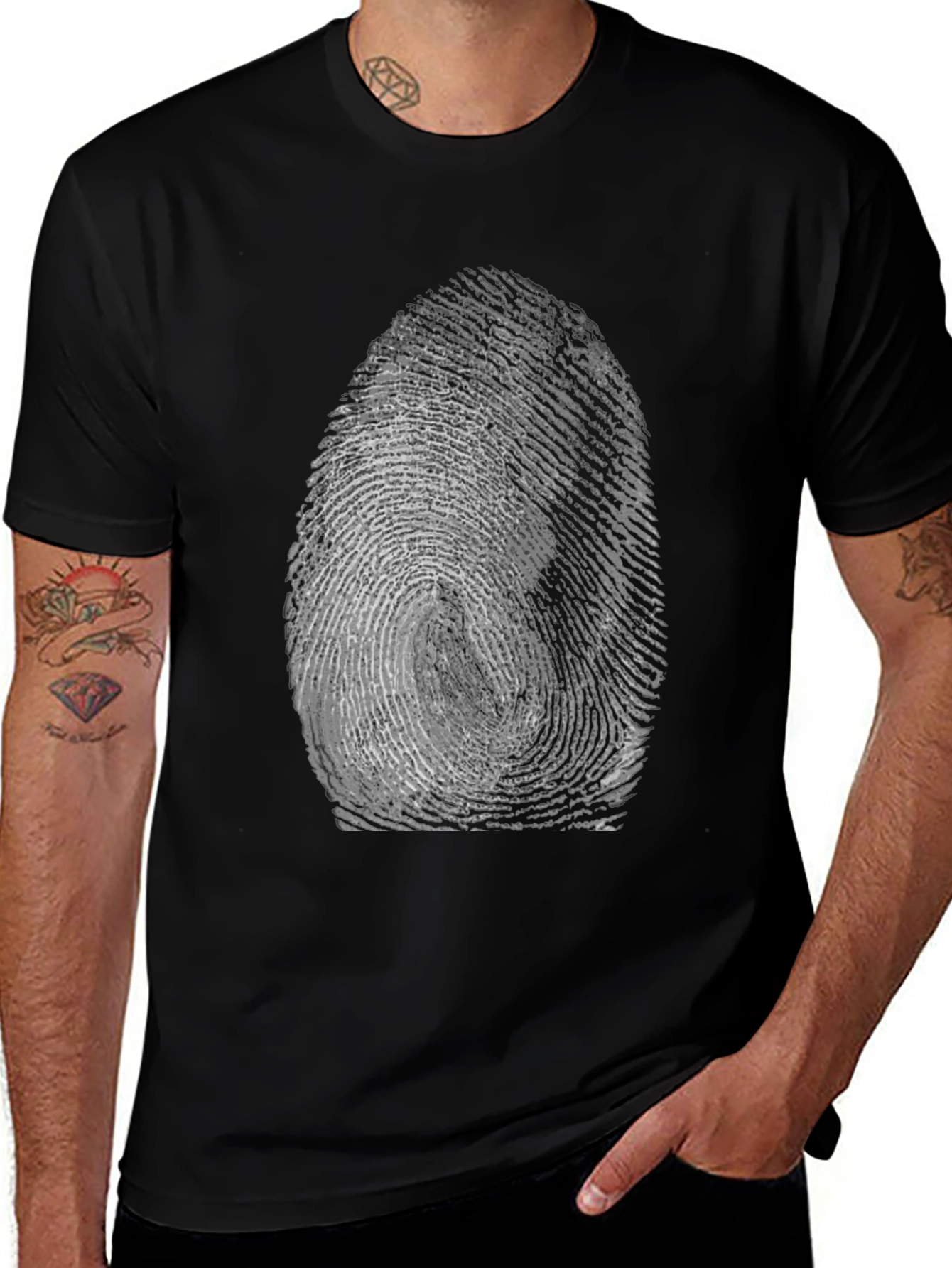Fingerprint Graphic Tee - Unique Design