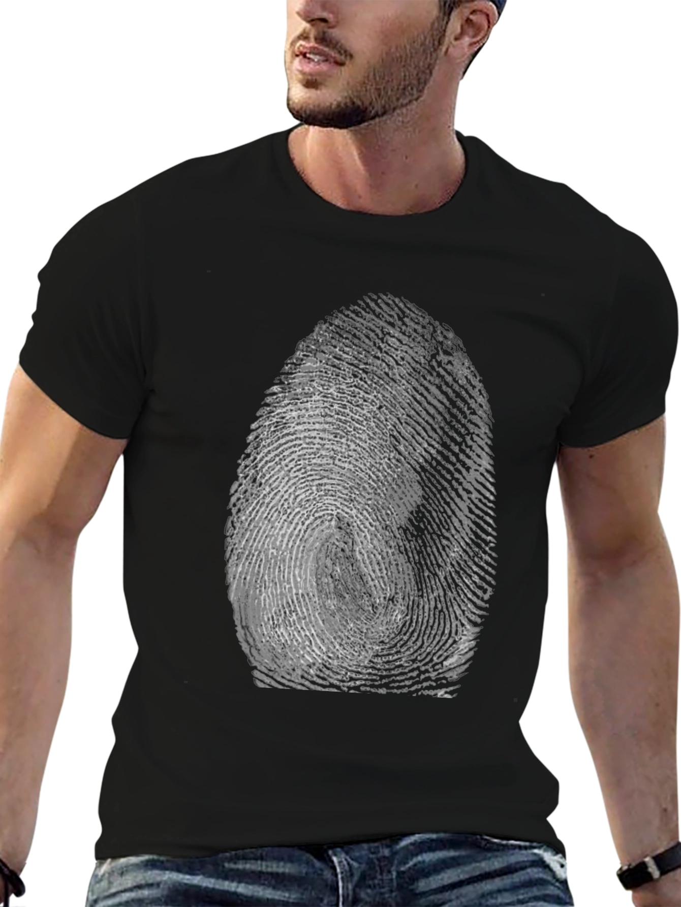 Fingerprint Graphic Tee - Unique Design