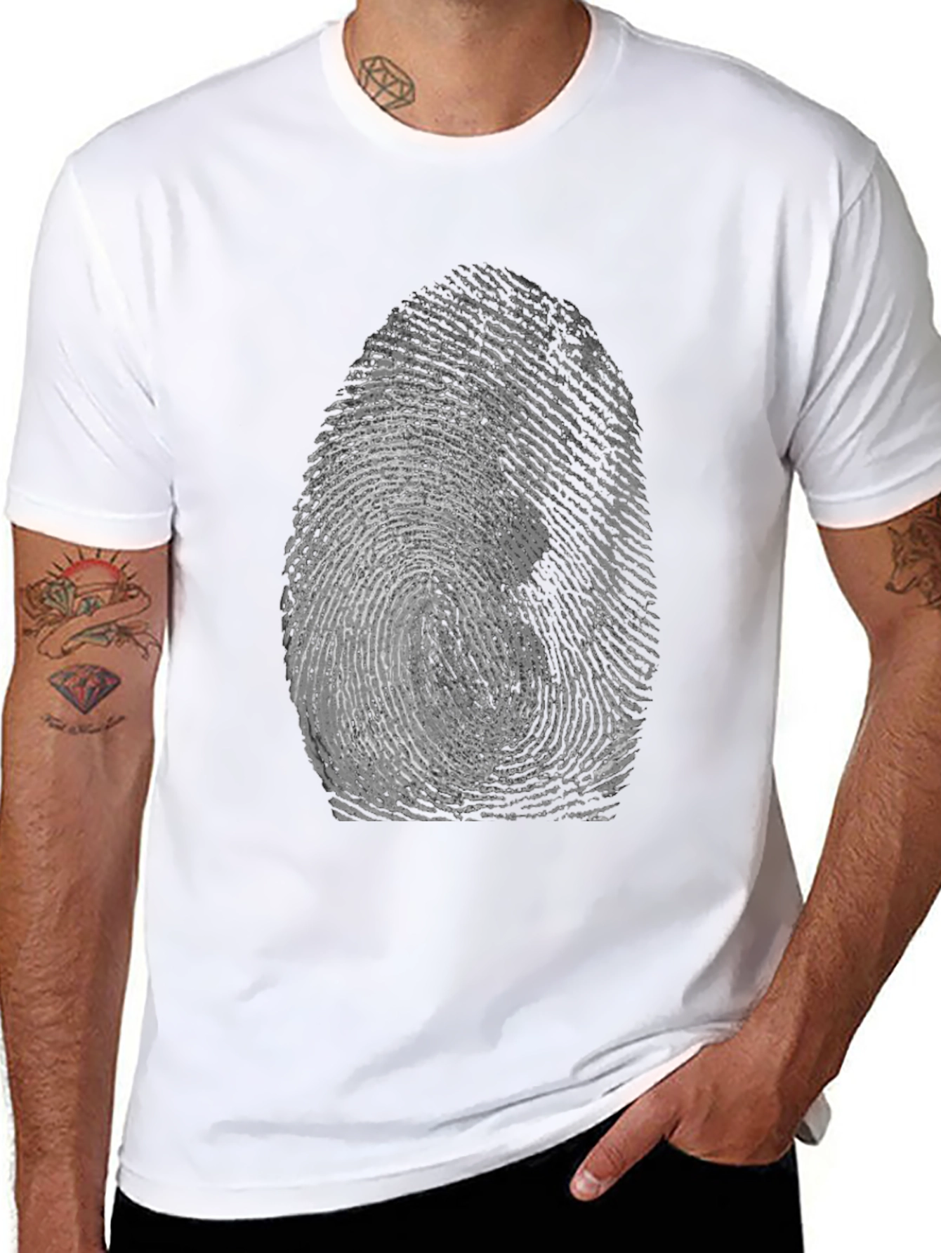 Fingerprint Graphic Tee - Unique Design