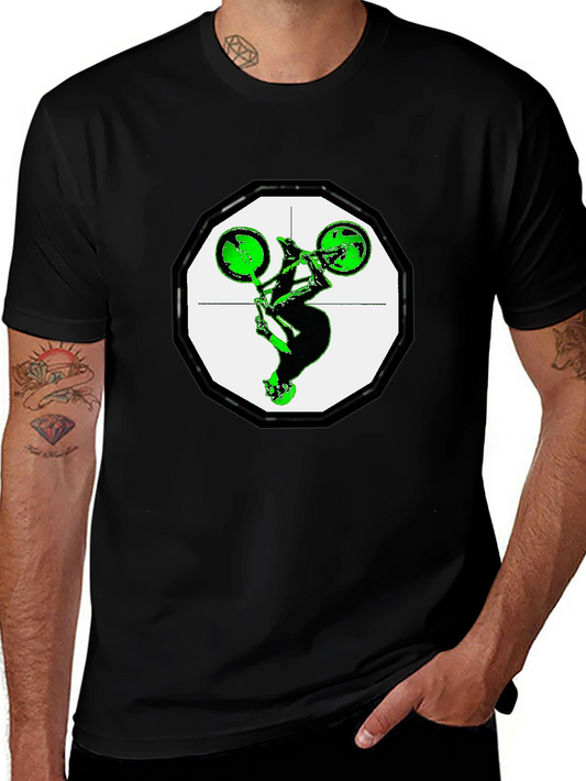 Green BMX Stunt Graphic Tee