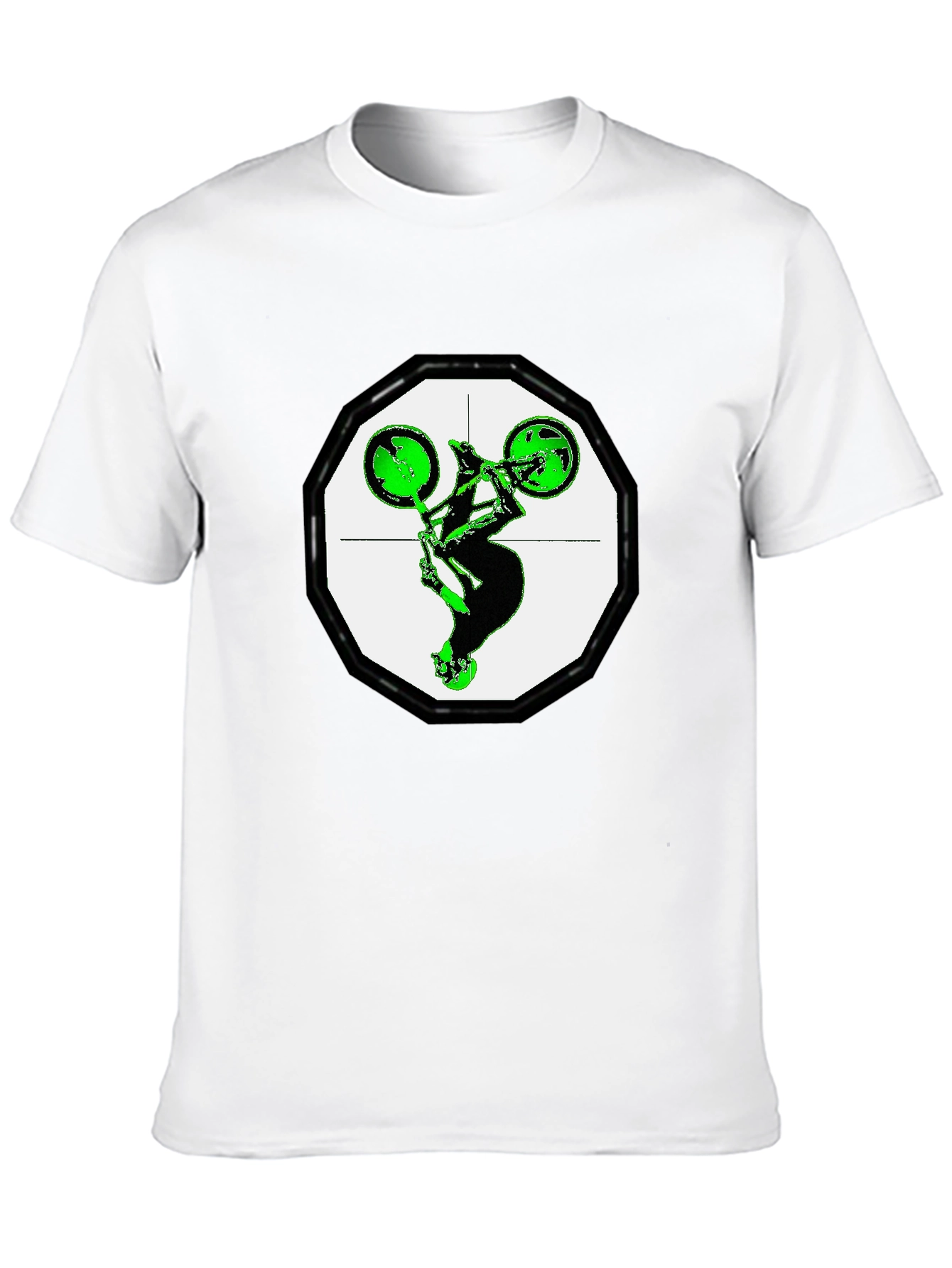 Green BMX Stunt Graphic Tee
