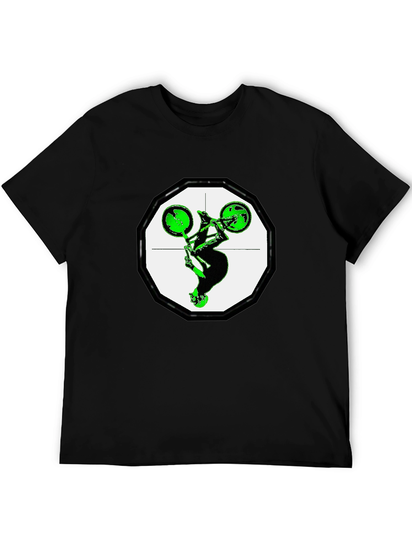 Green BMX Stunt Graphic Tee