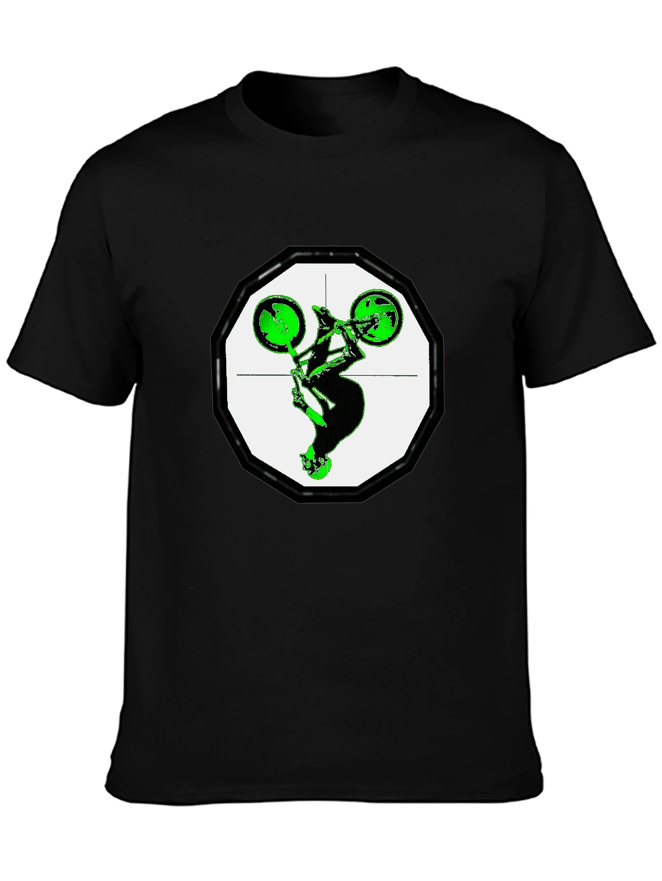 Green BMX Stunt Graphic Tee