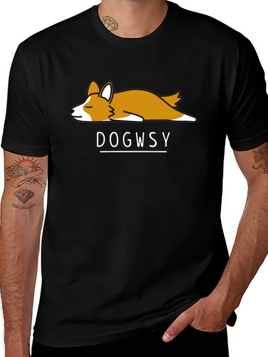 Dogwsy Nap Corgi Black T-Shirt