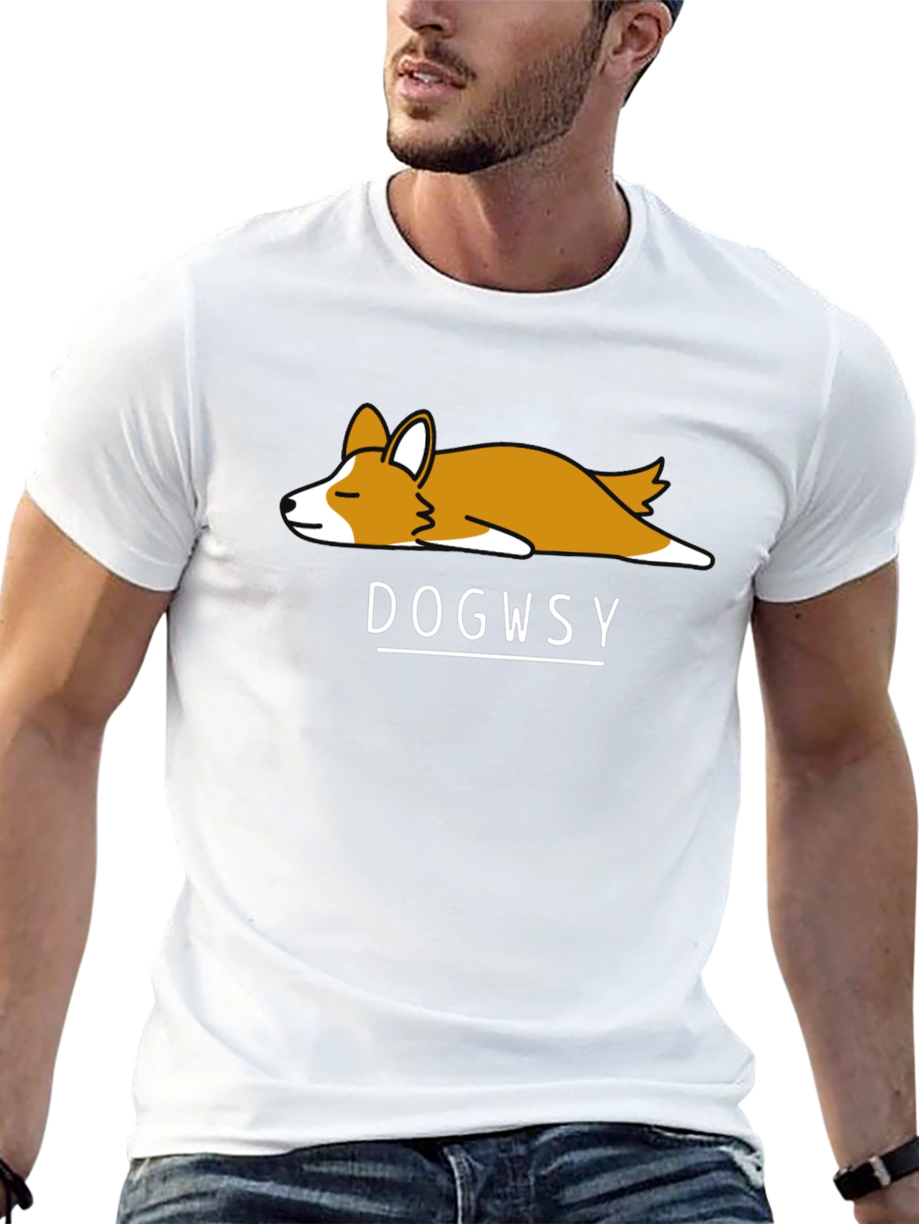 Dogwsy Nap Corgi Black T-Shirt