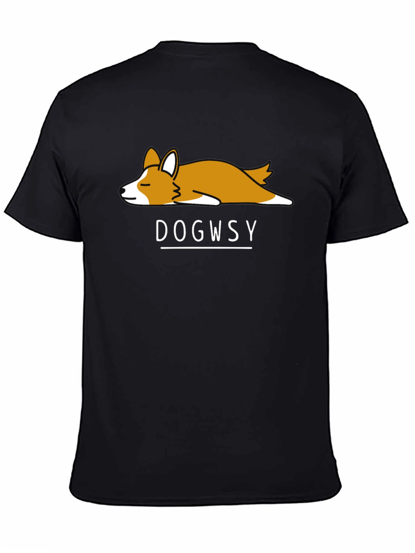 Dogwsy Nap Corgi Black T-Shirt