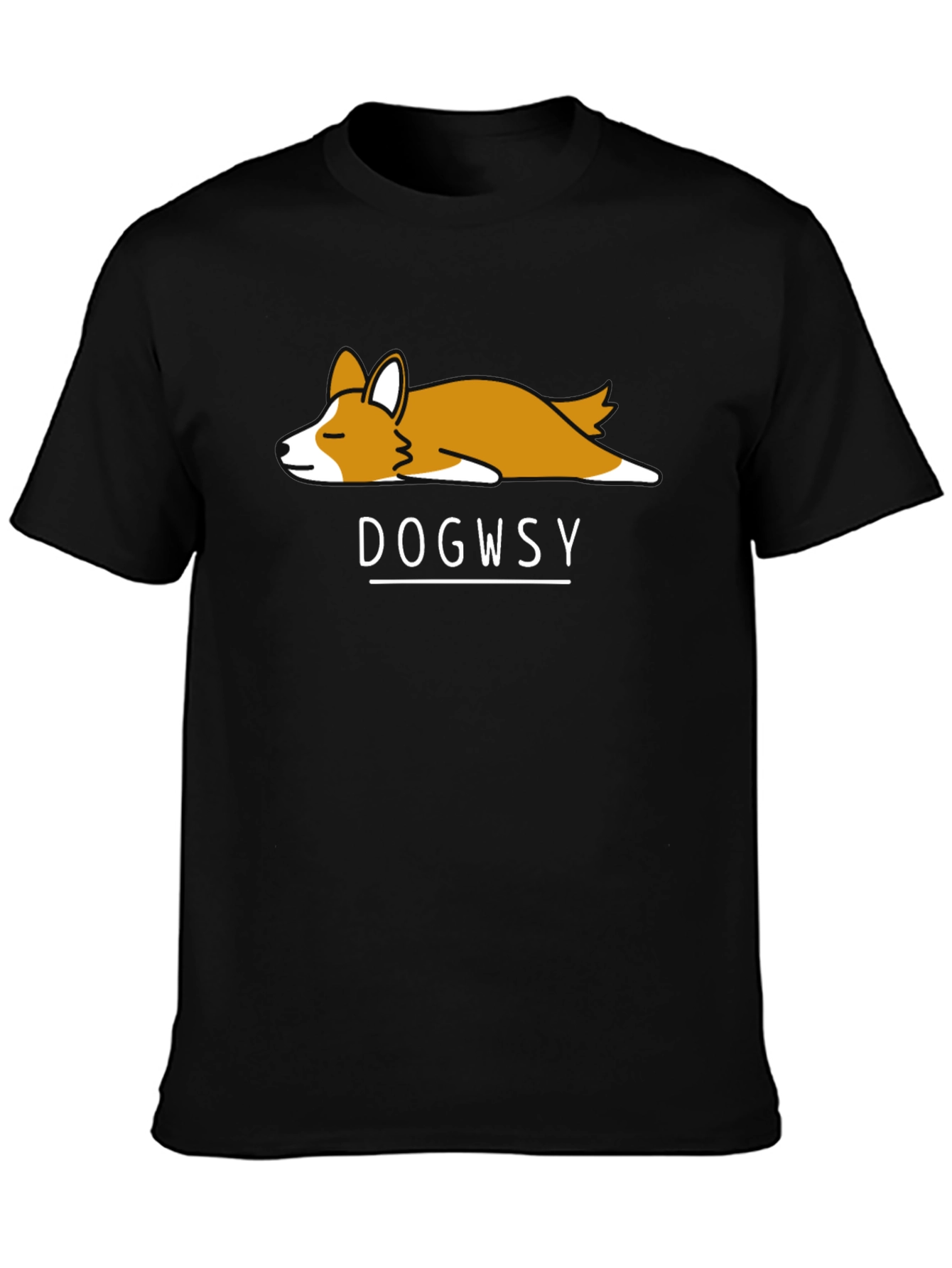 Dogwsy Nap Corgi Black T-Shirt