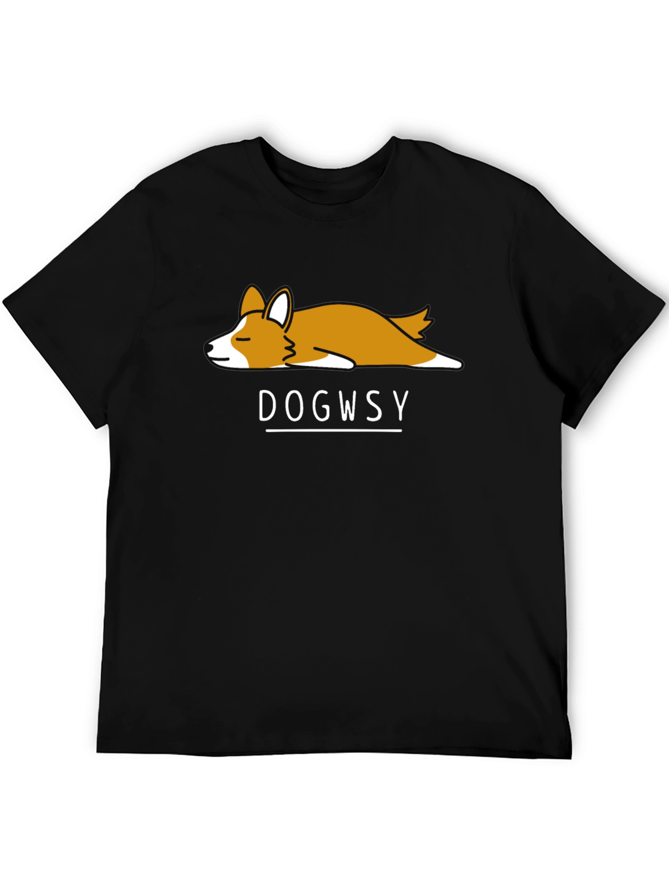 Dogwsy Nap Corgi Black T-Shirt