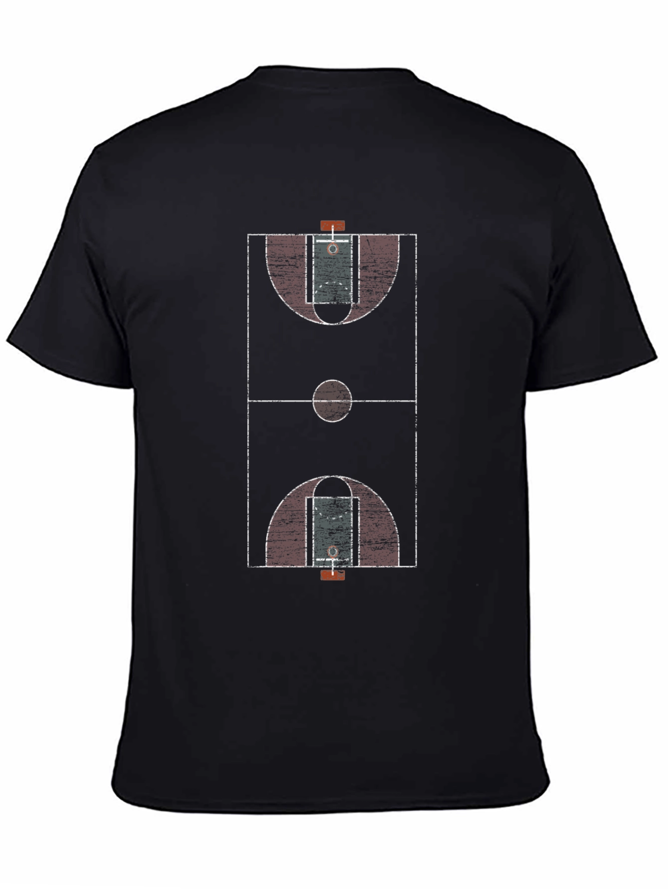 Basketball Court Graphic Tee - Black