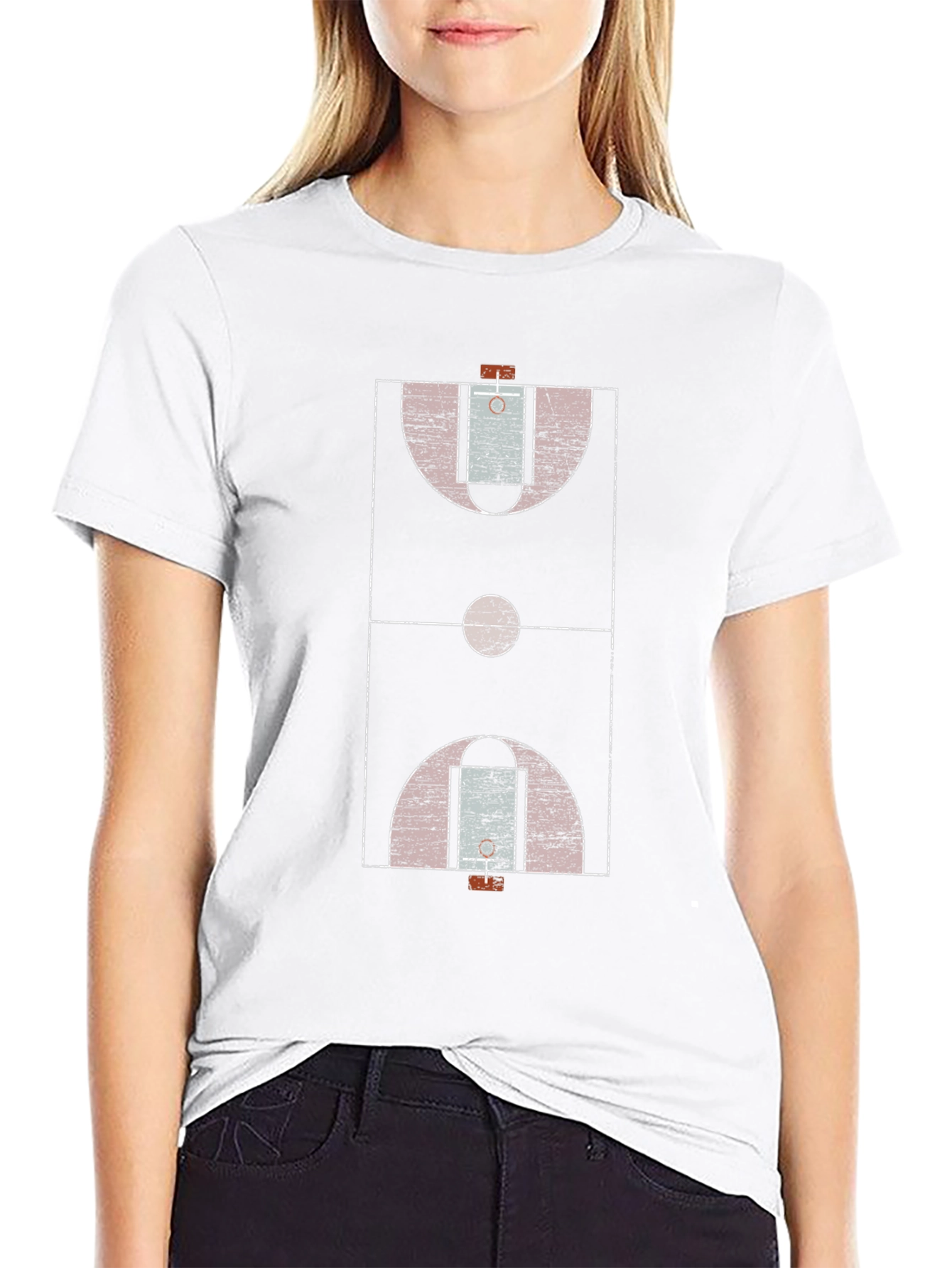 Basketball Court Graphic Tee - Black