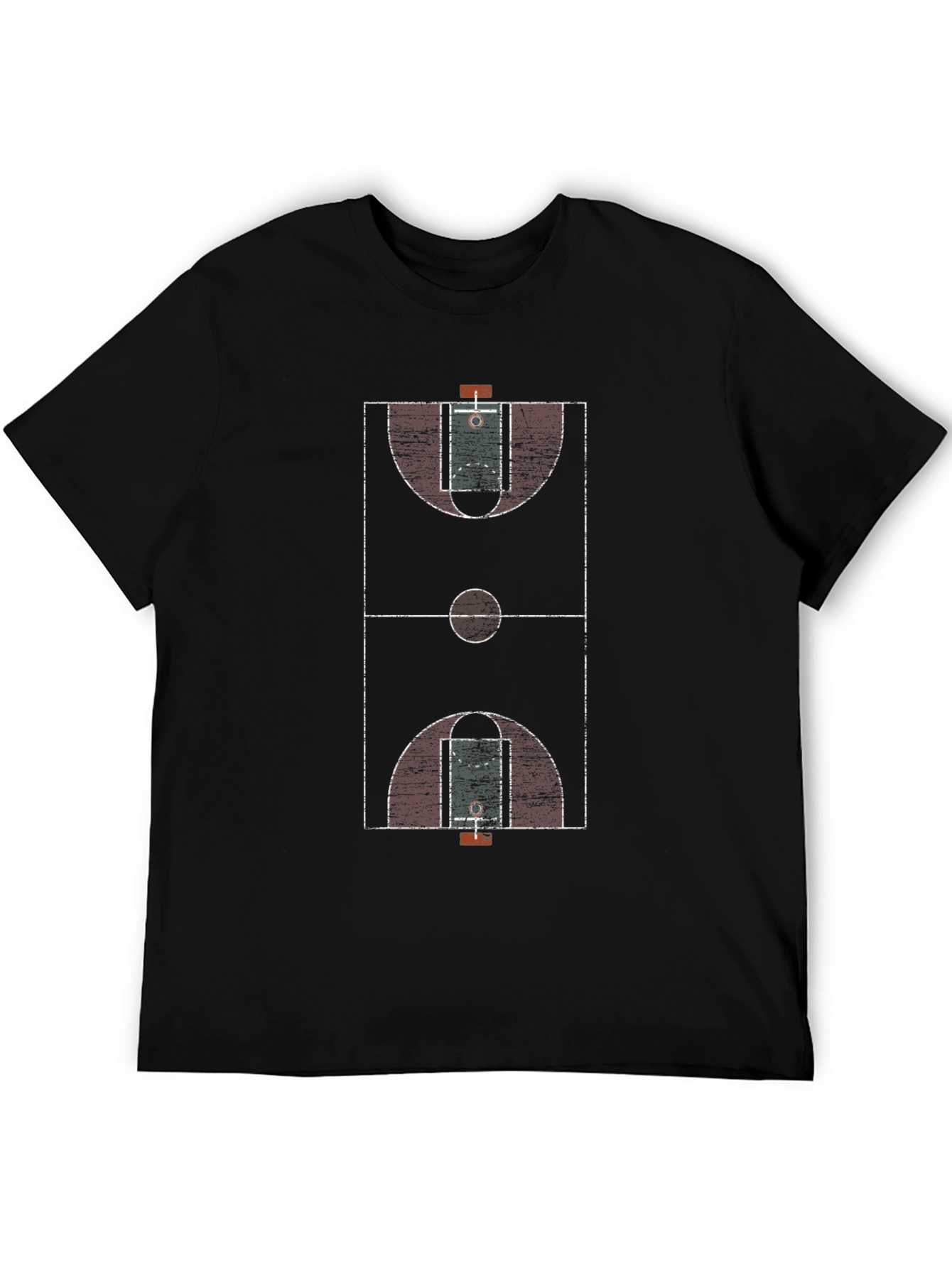 Basketball Court Graphic Tee - Black
