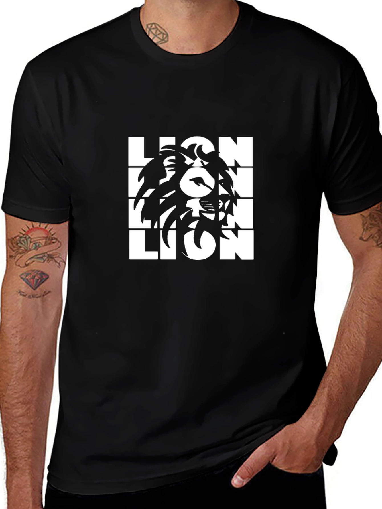 Lion Graphic Tee - Bold Black T-Shirt