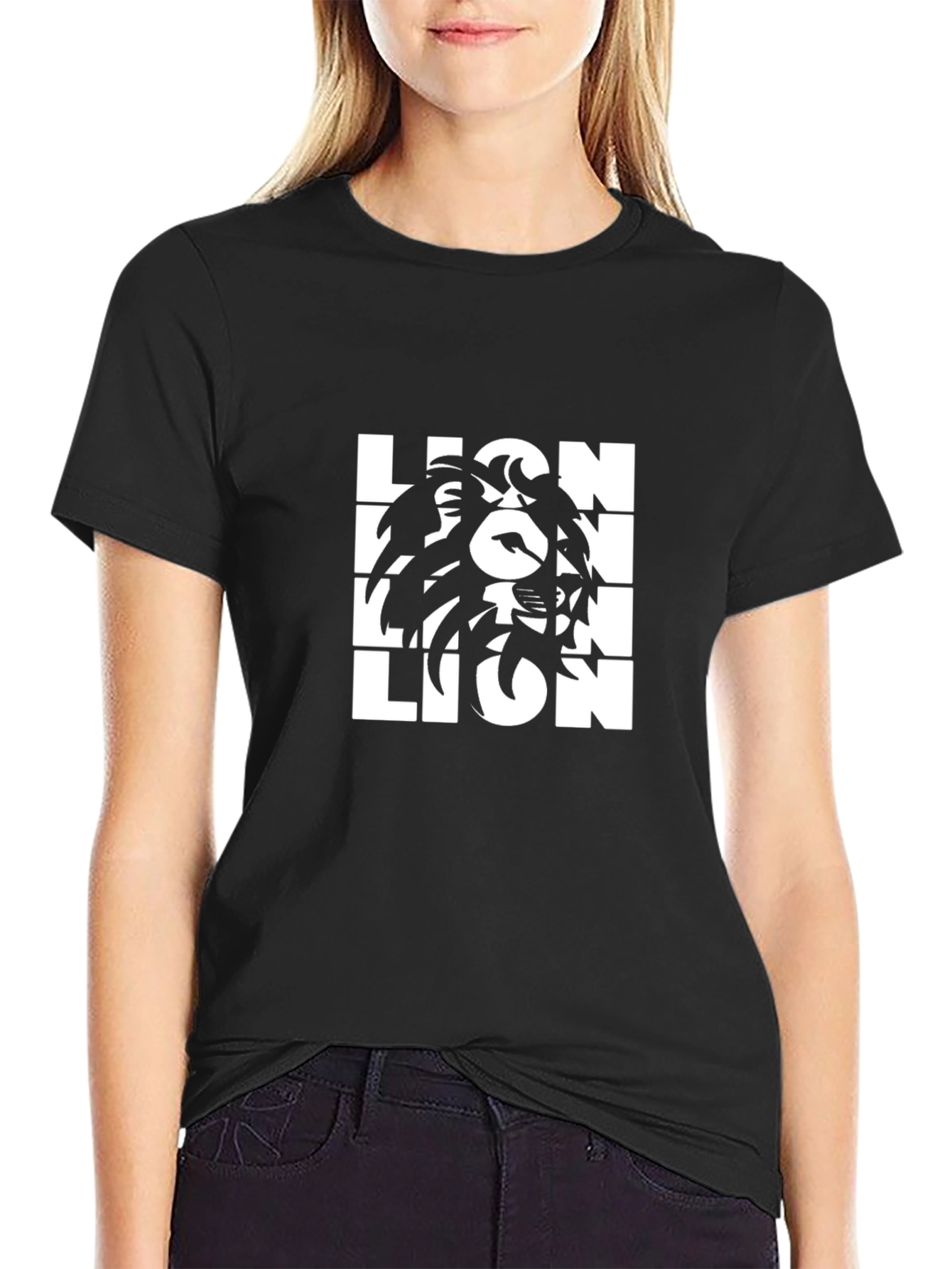 Lion Graphic Tee - Bold Black T-Shirt