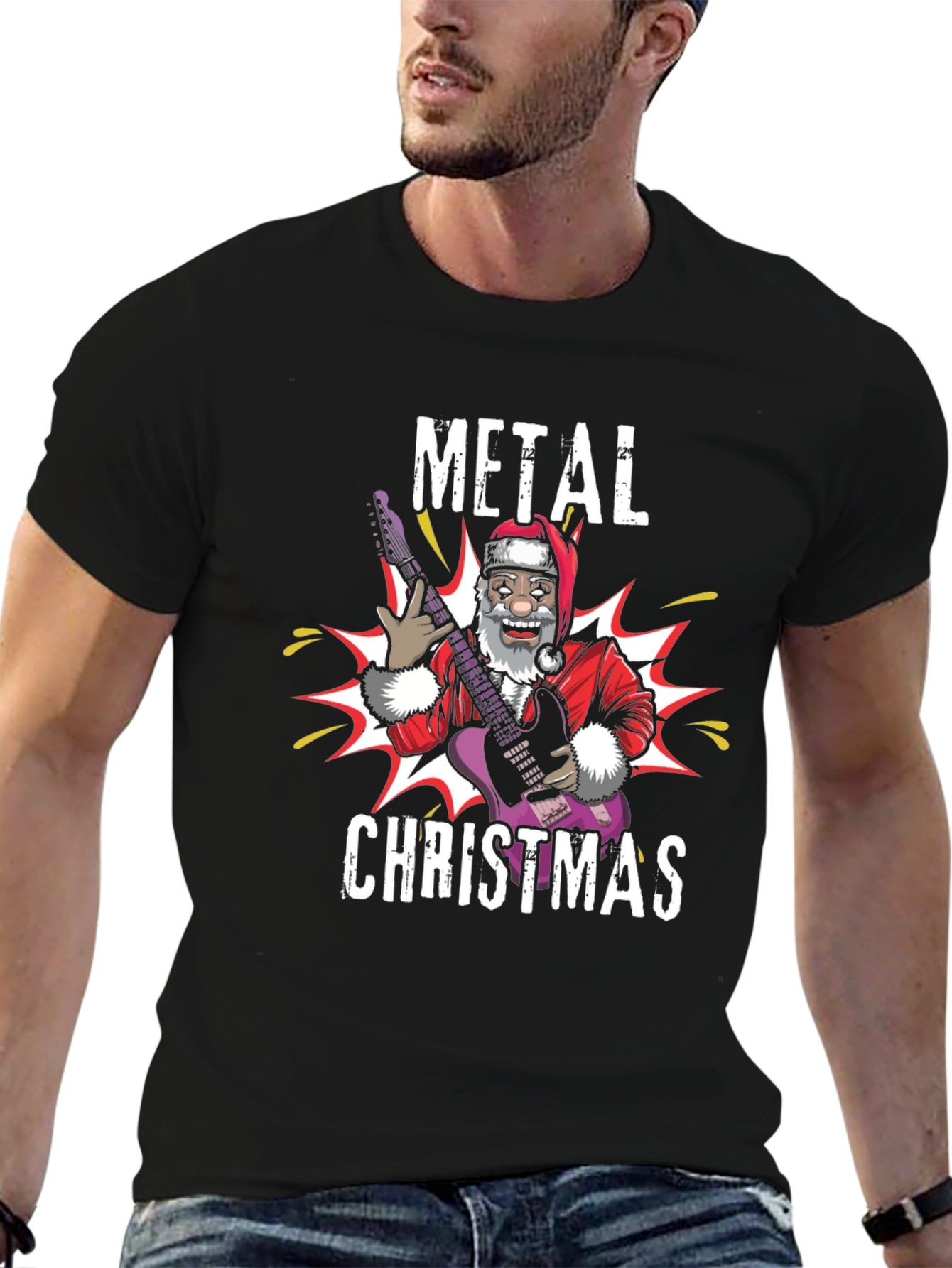 Metal Christmas Santa T-Shirt
