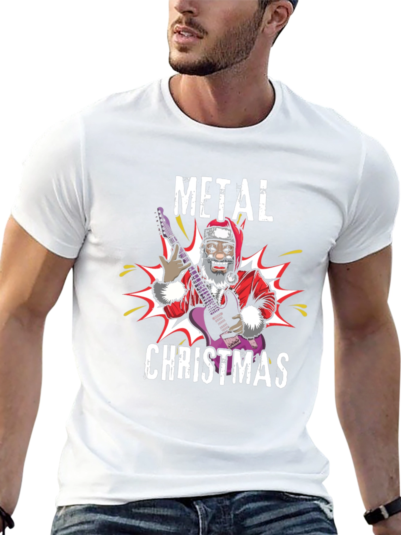 Metal Christmas Santa T-Shirt