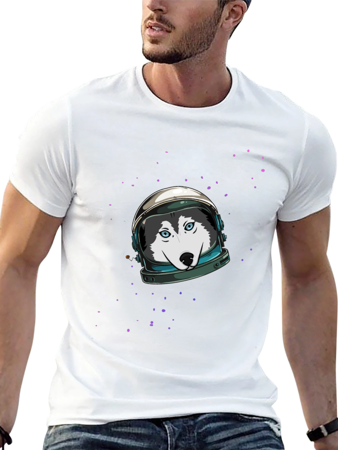 Astronaut Dog Graphic T-Shirt