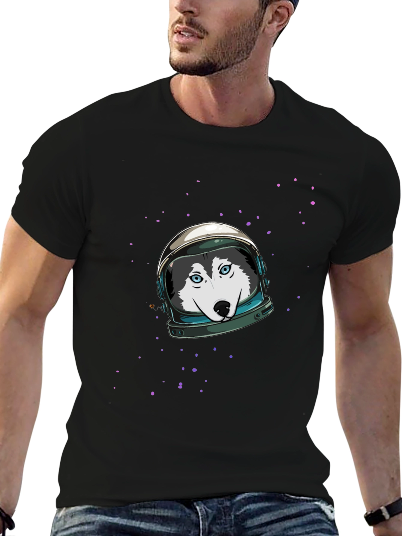 Astronaut Dog Graphic T-Shirt