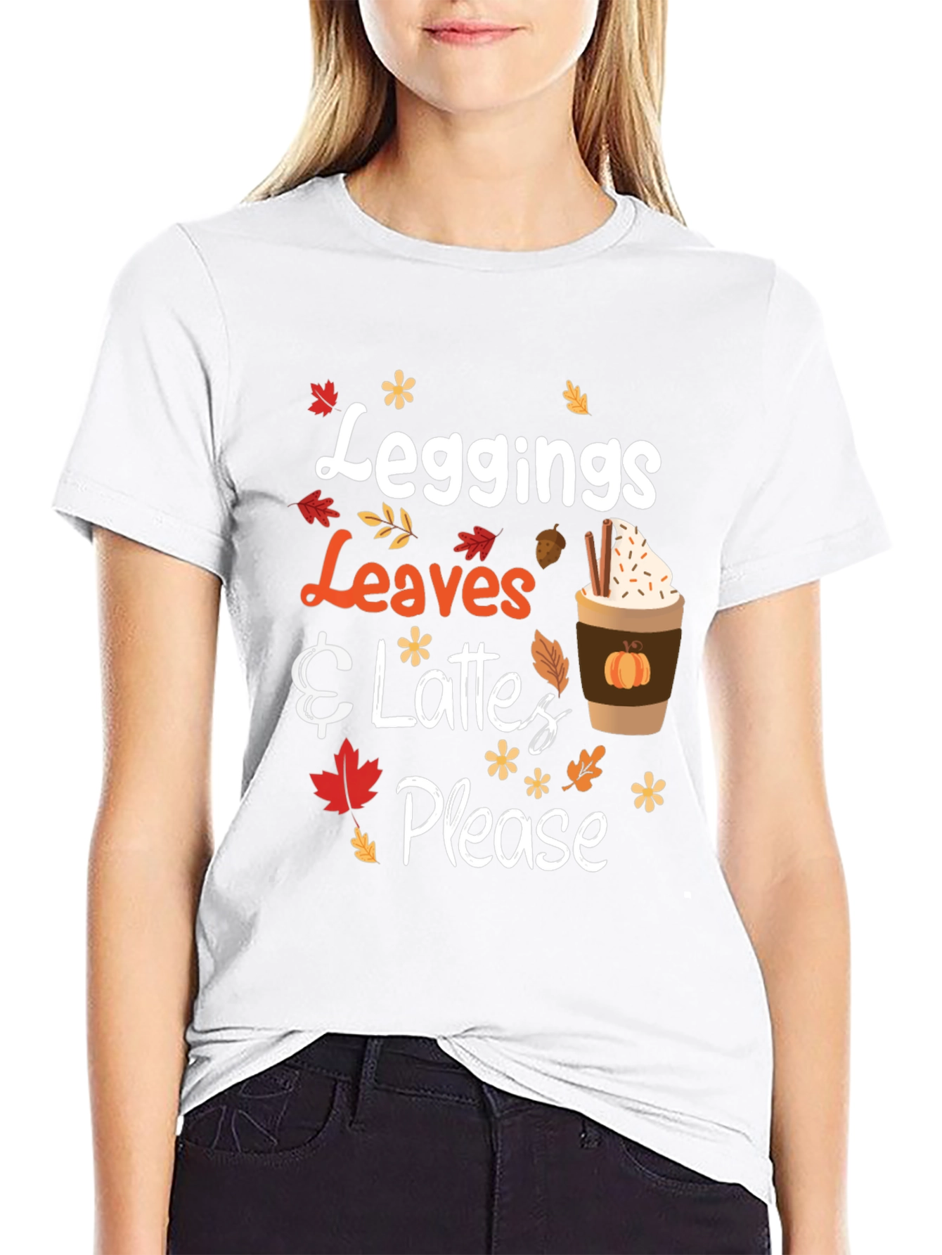 Fall Vibes T-Shirt - Leggings Leaves & Lattes Please