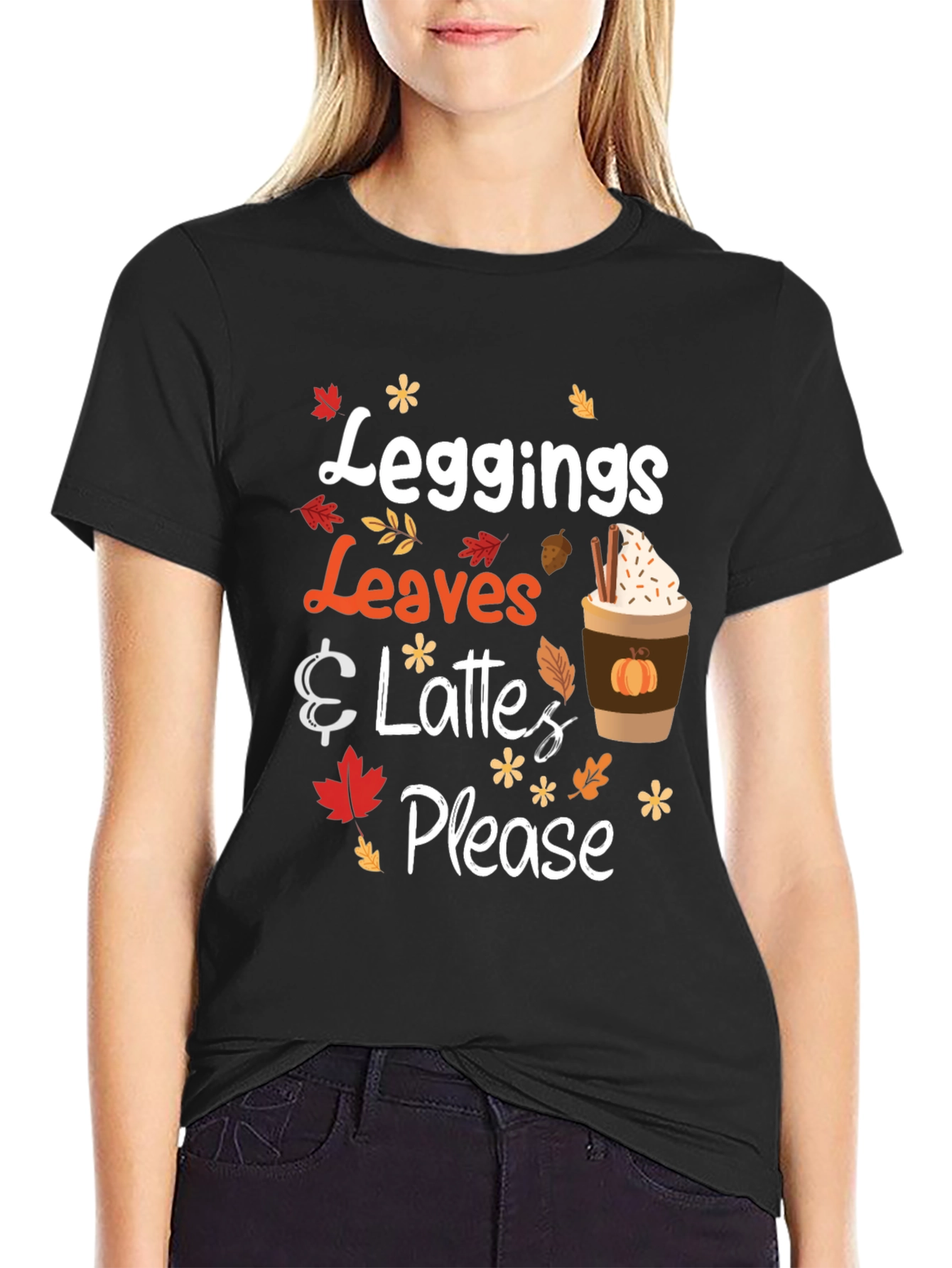 Fall Vibes T-Shirt - Leggings Leaves & Lattes Please