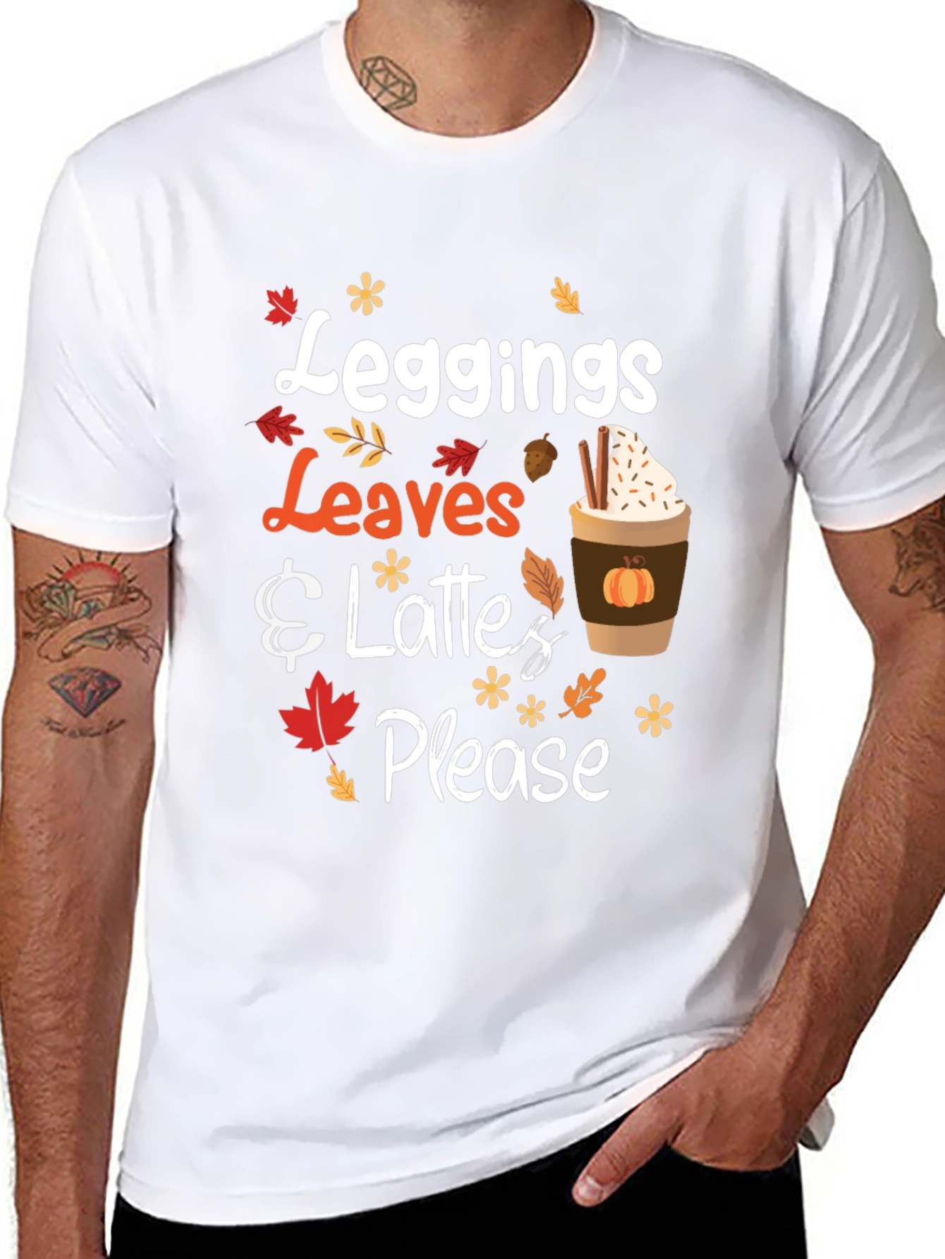 Fall Vibes T-Shirt - Leggings Leaves & Lattes Please