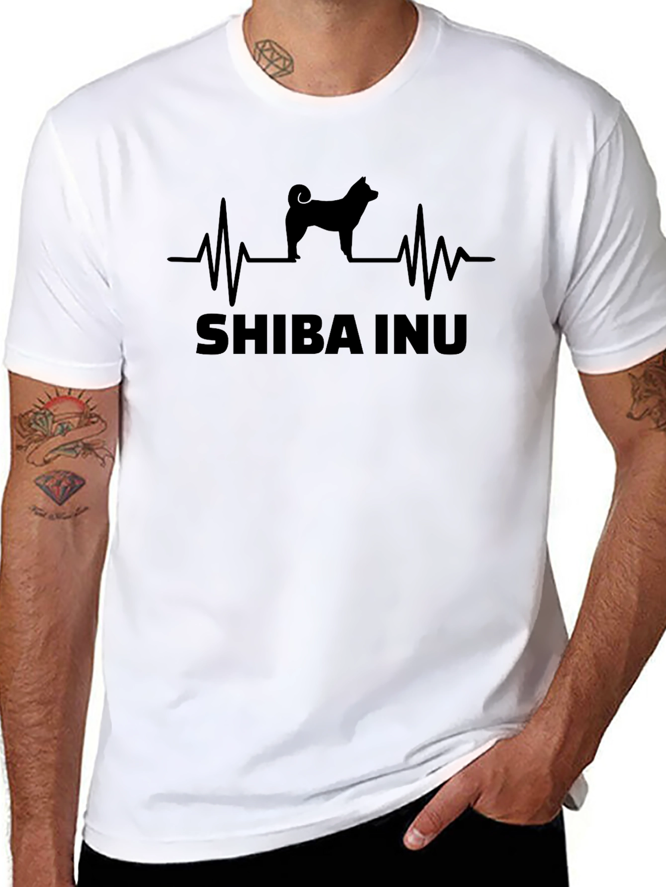 Shiba Inu Heartbeat T-Shirt - Dog Lover Tee