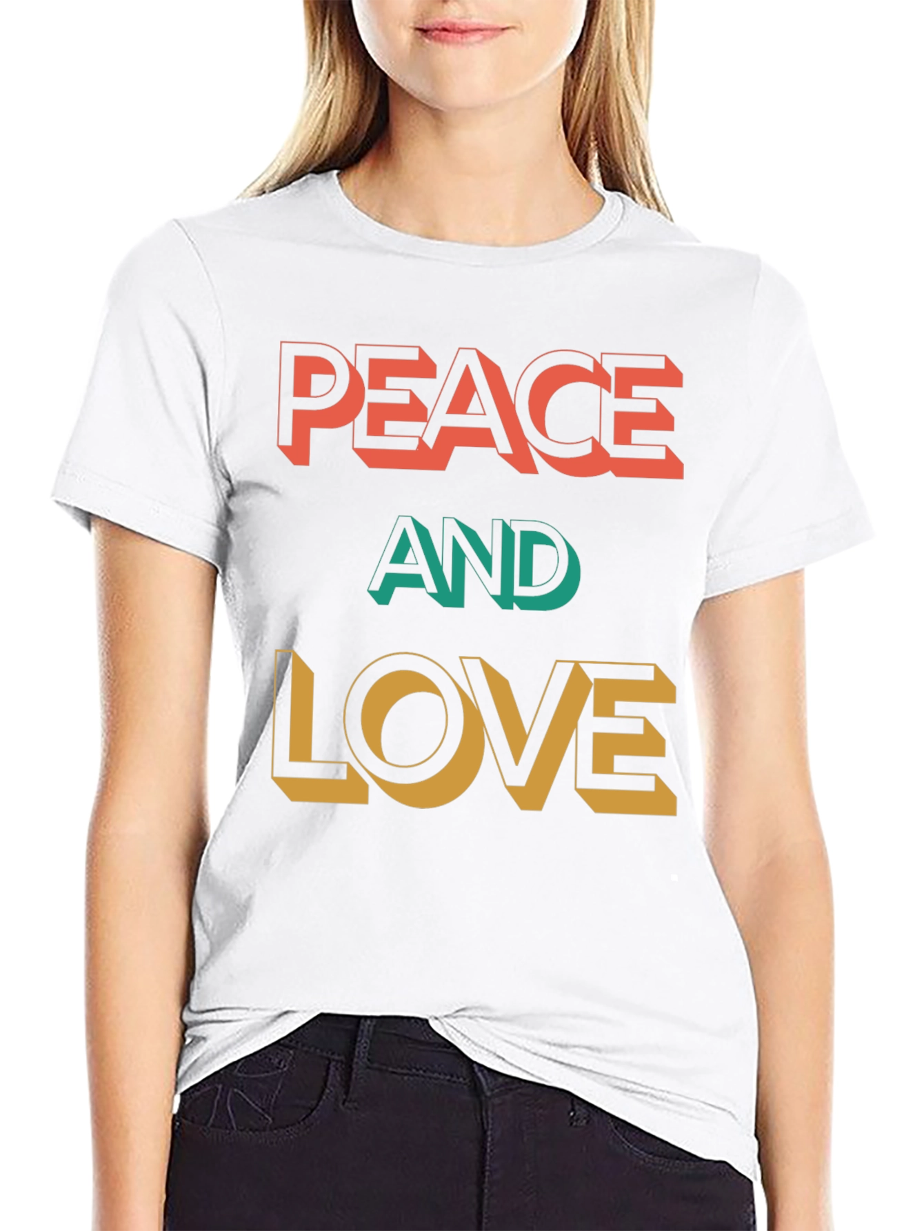 Peace and Love Graphic T-Shirt