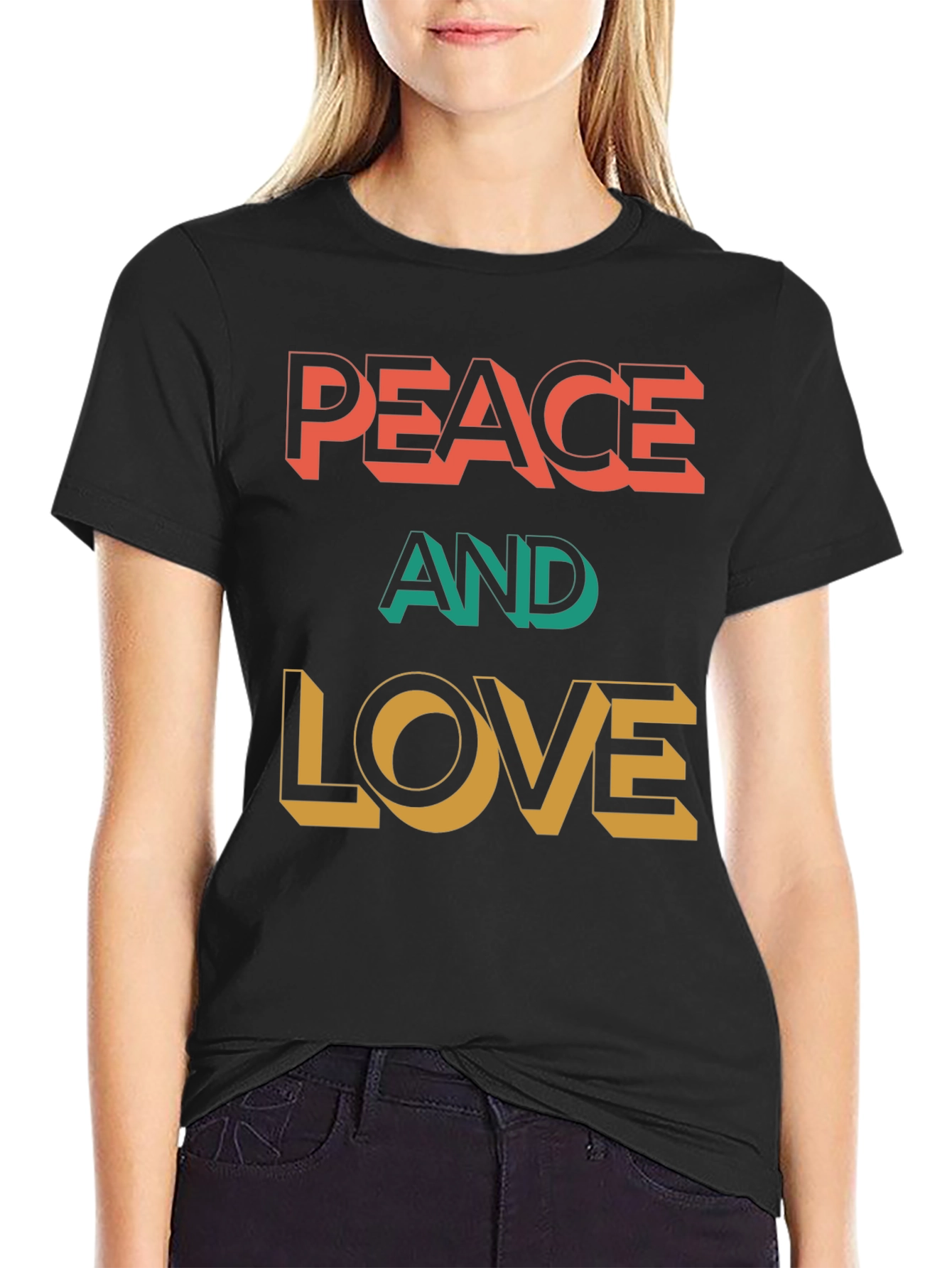 Peace and Love Graphic T-Shirt
