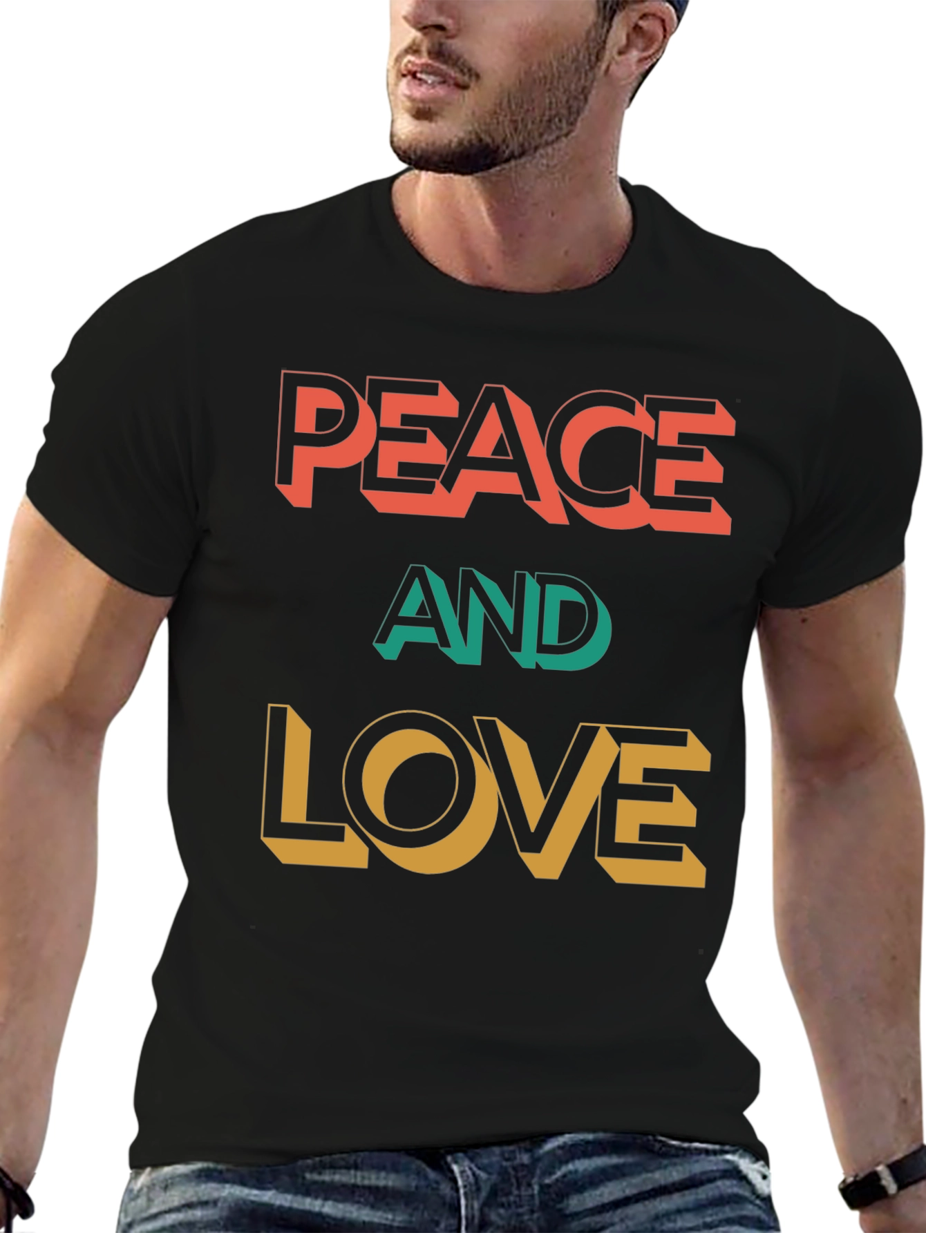 Peace and Love Graphic T-Shirt