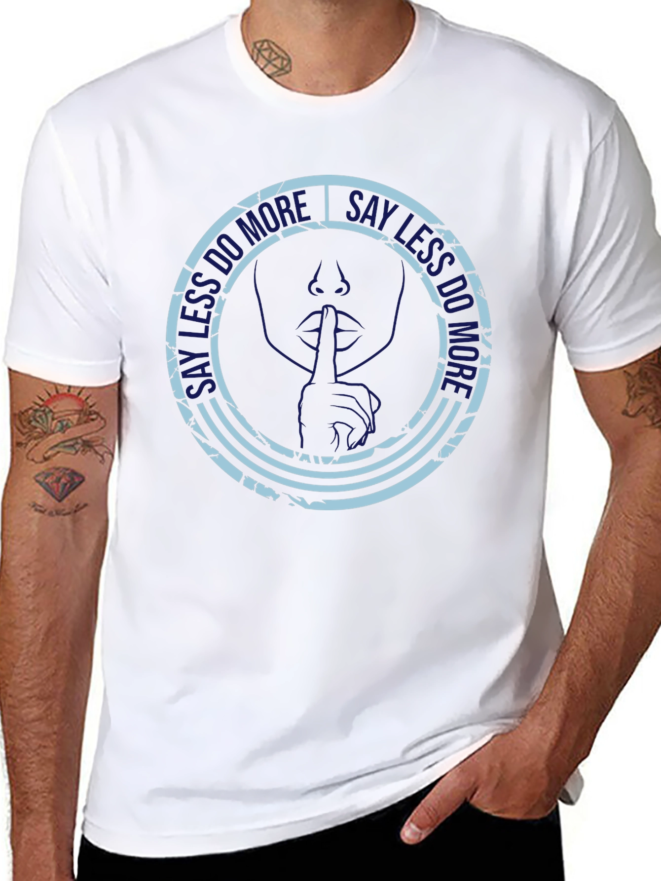 Say Less Do More Black Graphic T-Shirt