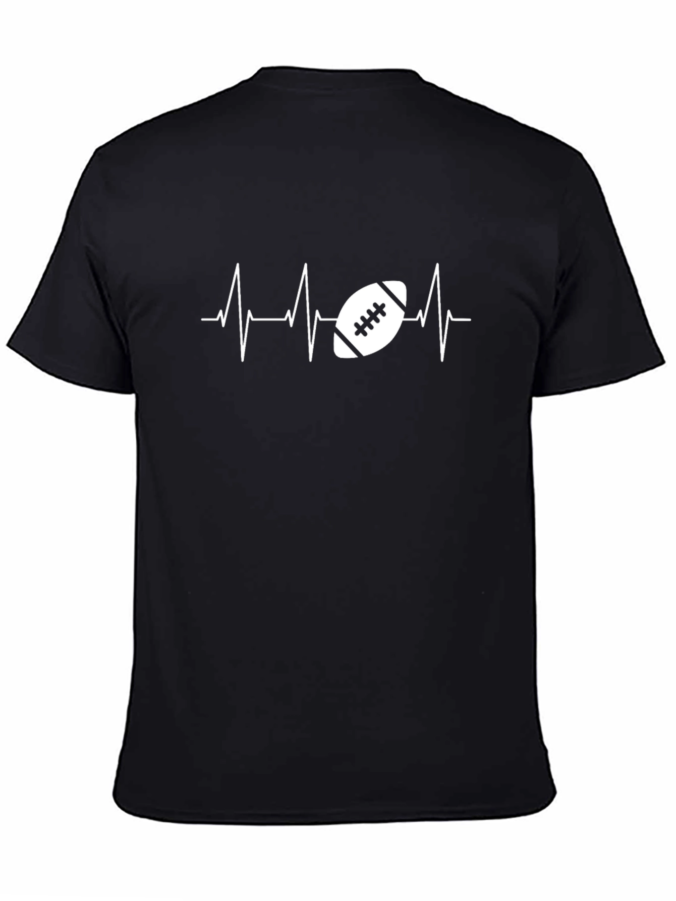 Football Heartbeat Black Graphic Tee