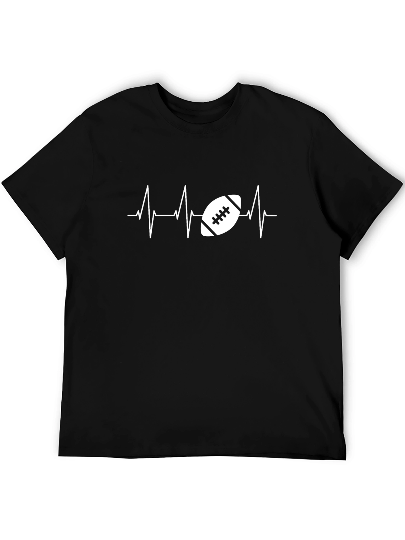 Football Heartbeat Black Graphic Tee