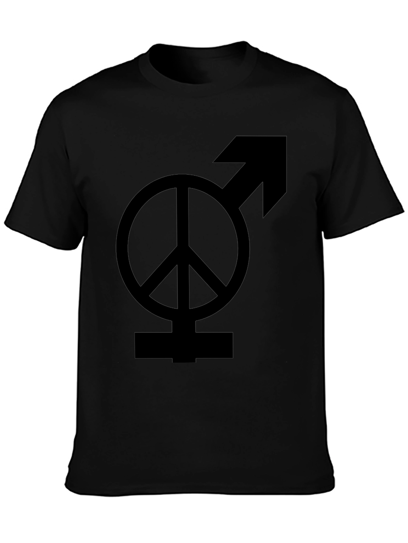 Peace & Male Symbol Black Graphic Tee