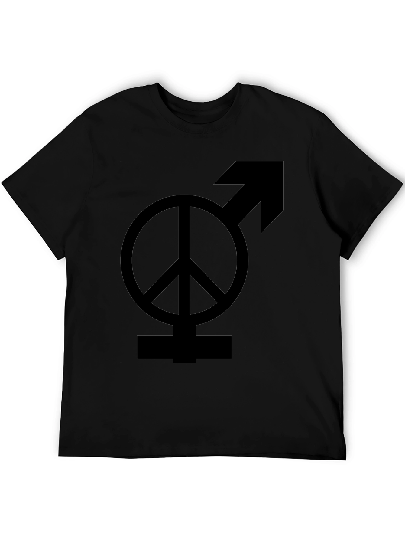 Peace & Male Symbol Black Graphic Tee