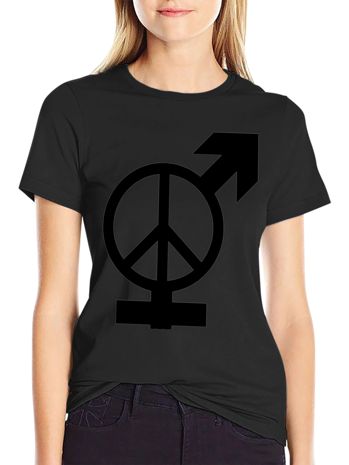 Peace & Male Symbol Black Graphic Tee