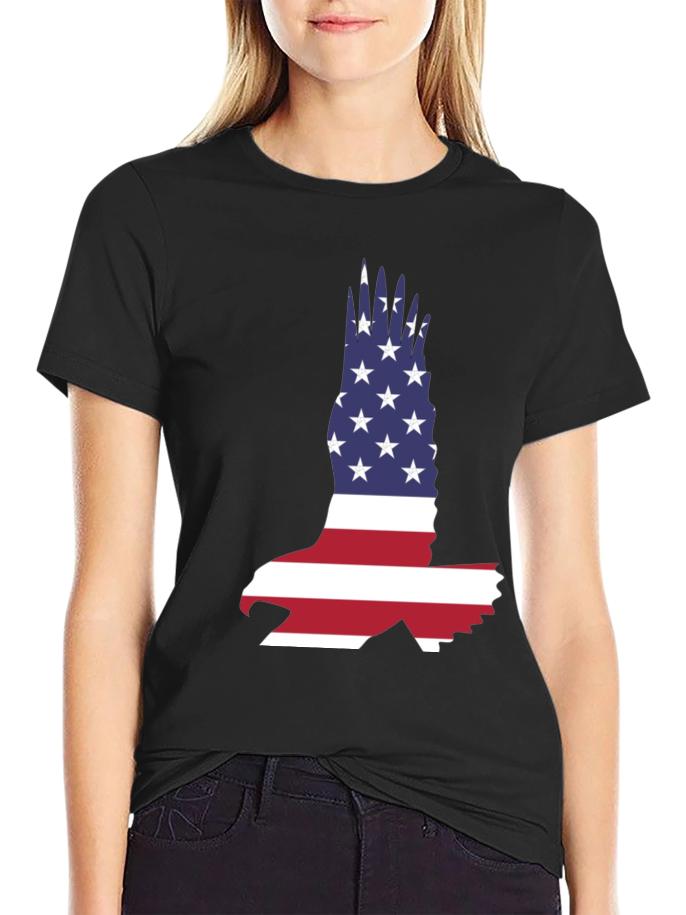 American Flag Eagle Graphic Tee - Patriotic T-Shirt