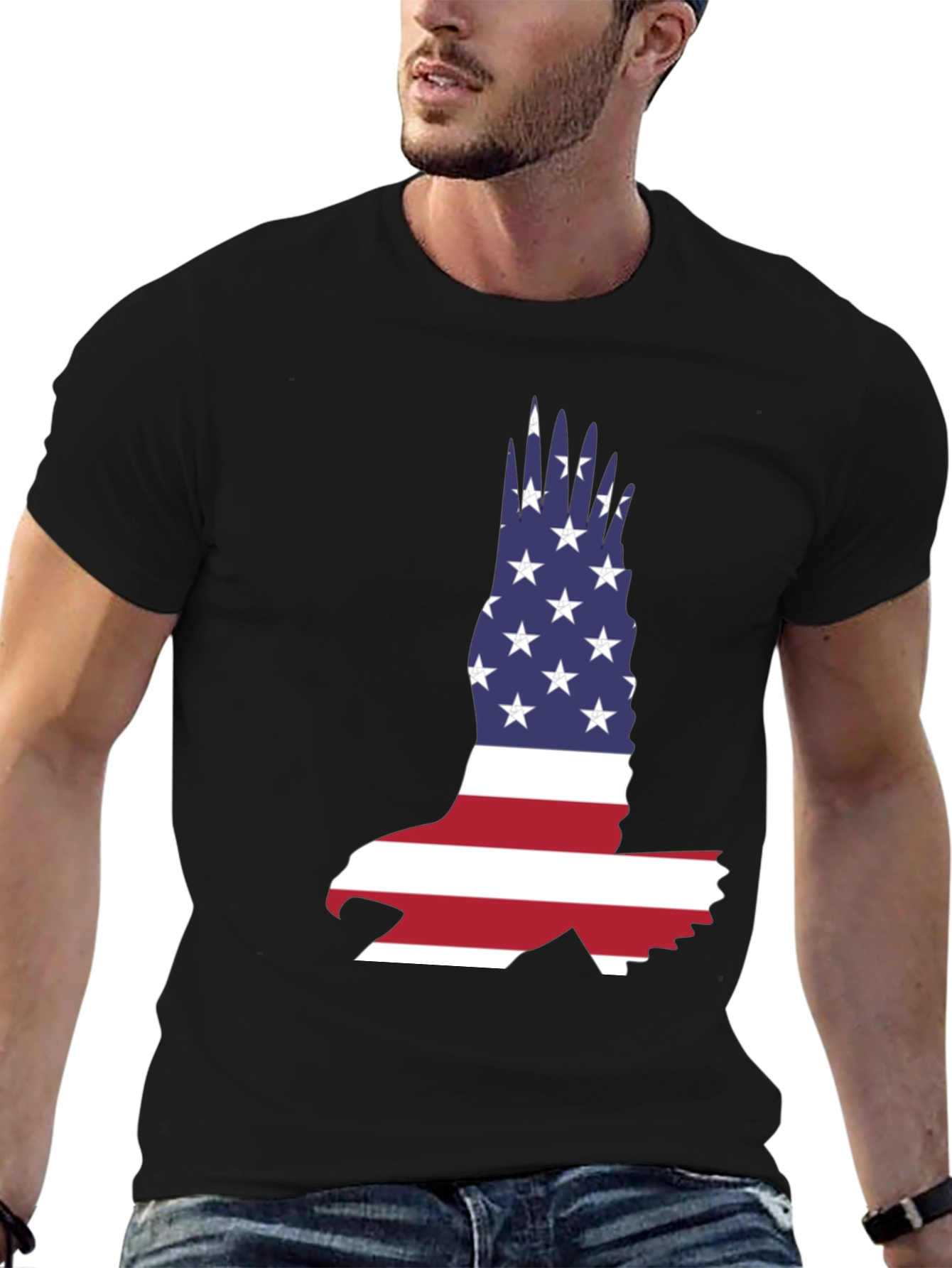 American Flag Eagle Graphic Tee - Patriotic T-Shirt