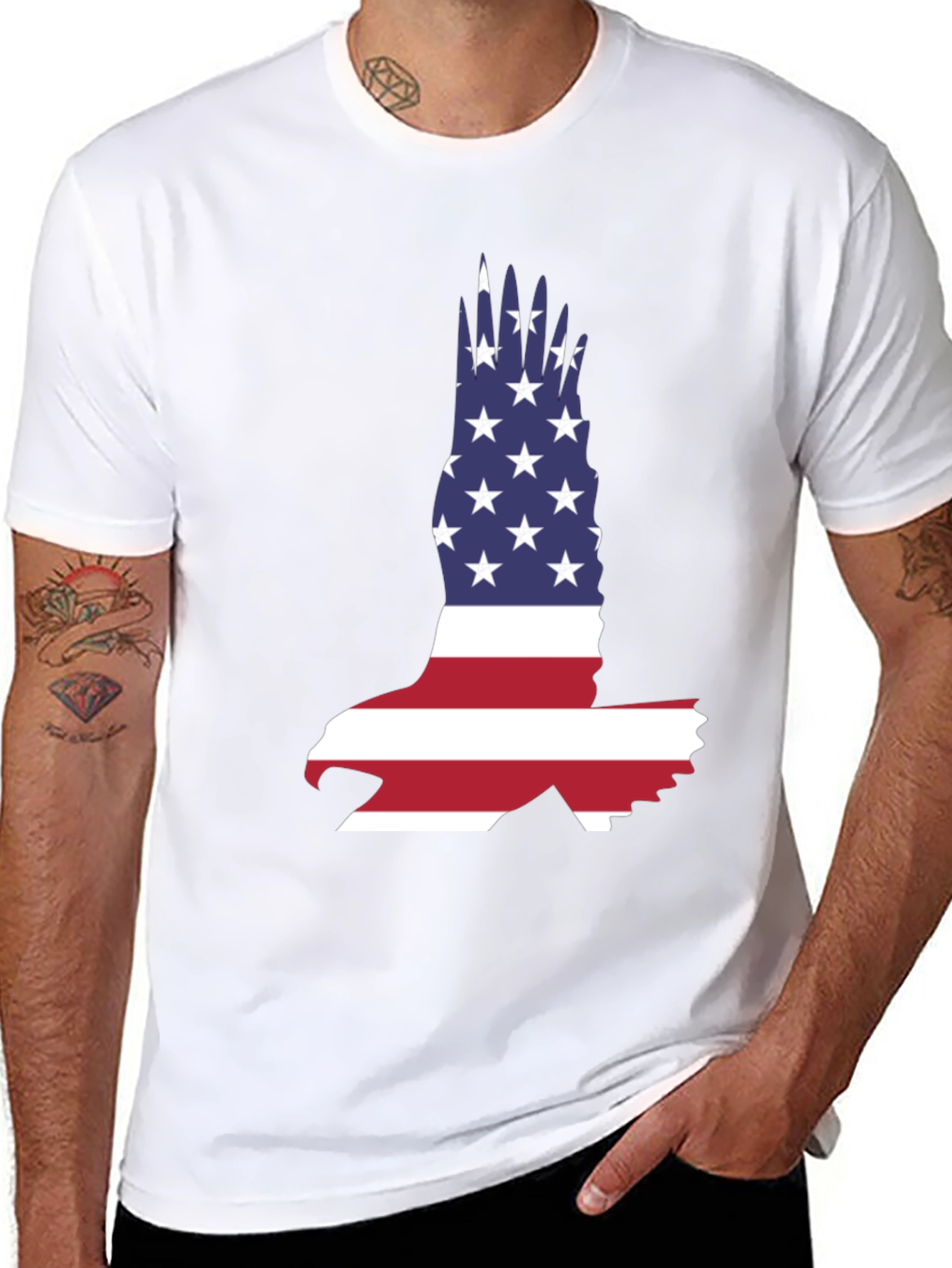 American Flag Eagle Graphic Tee - Patriotic T-Shirt