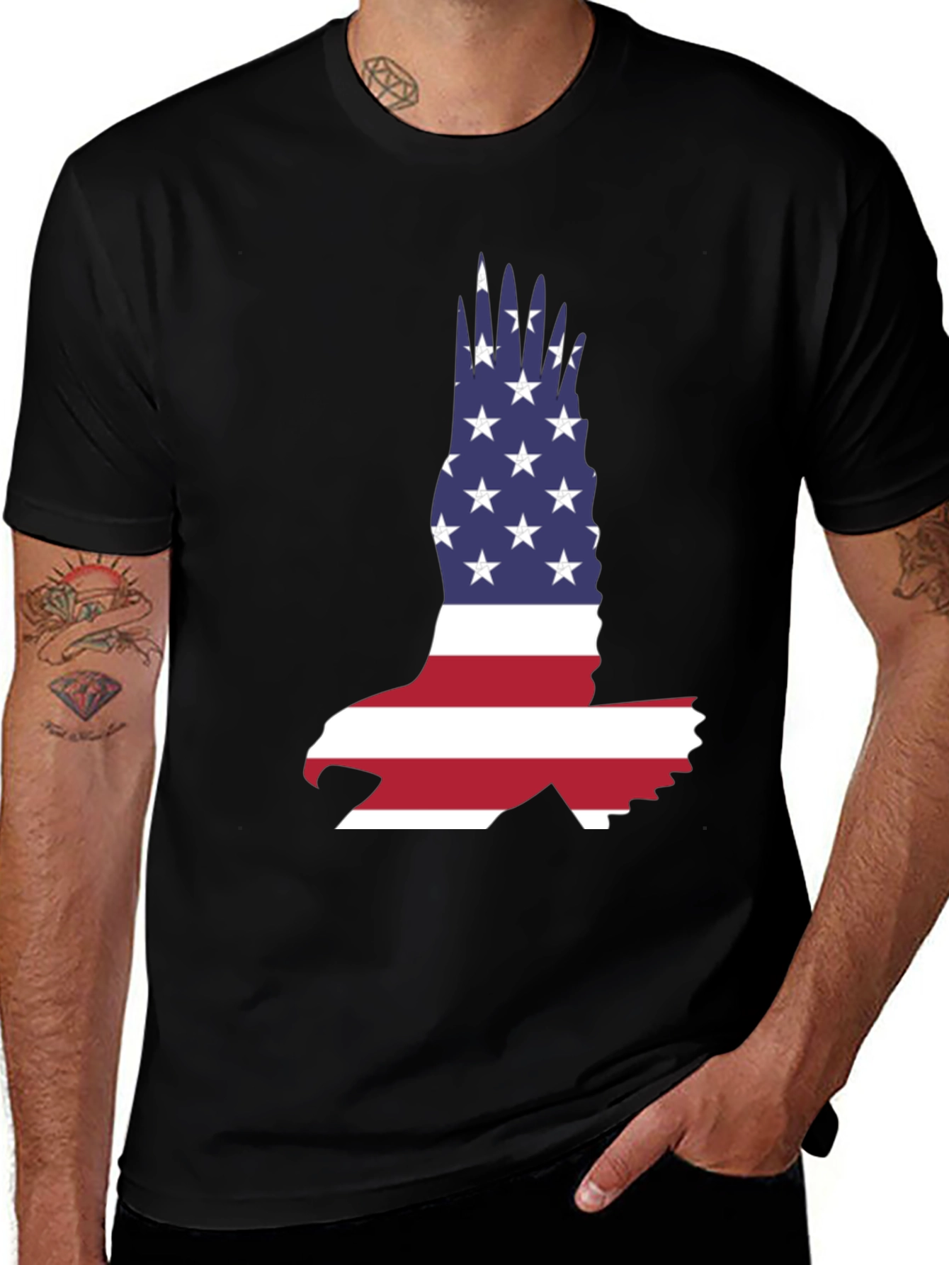 American Flag Eagle Graphic Tee - Patriotic T-Shirt