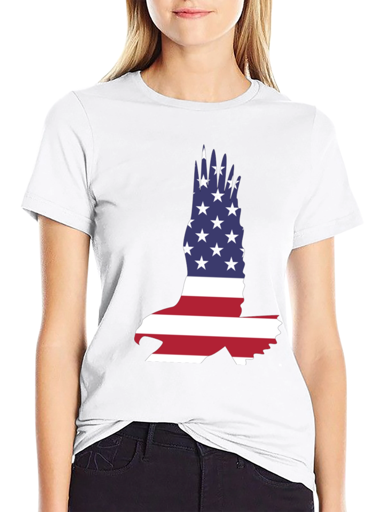 American Flag Eagle Graphic Tee - Patriotic T-Shirt