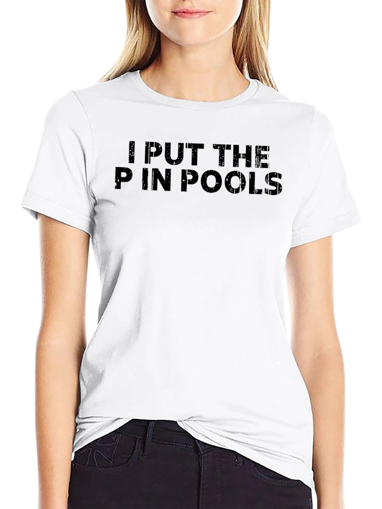 I Put The P In Pools Black Graphic Tee