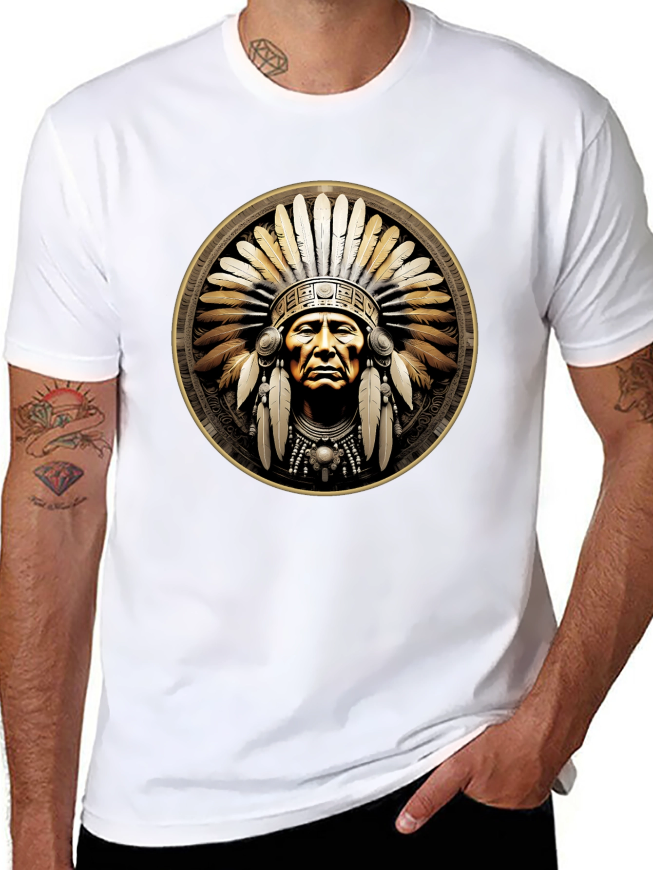 Native American Chief Graphic T-Shirt