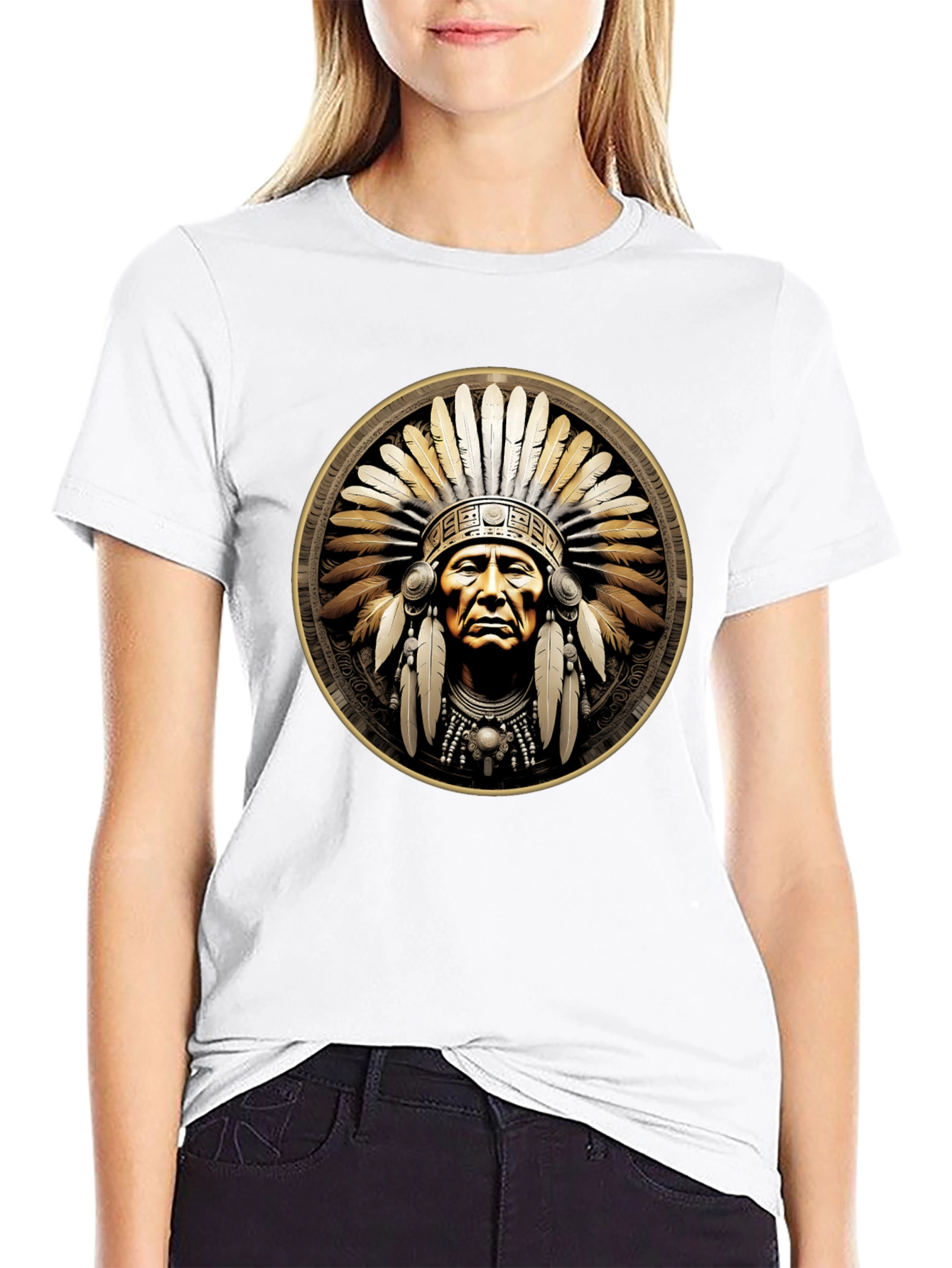 Native American Chief Graphic T-Shirt