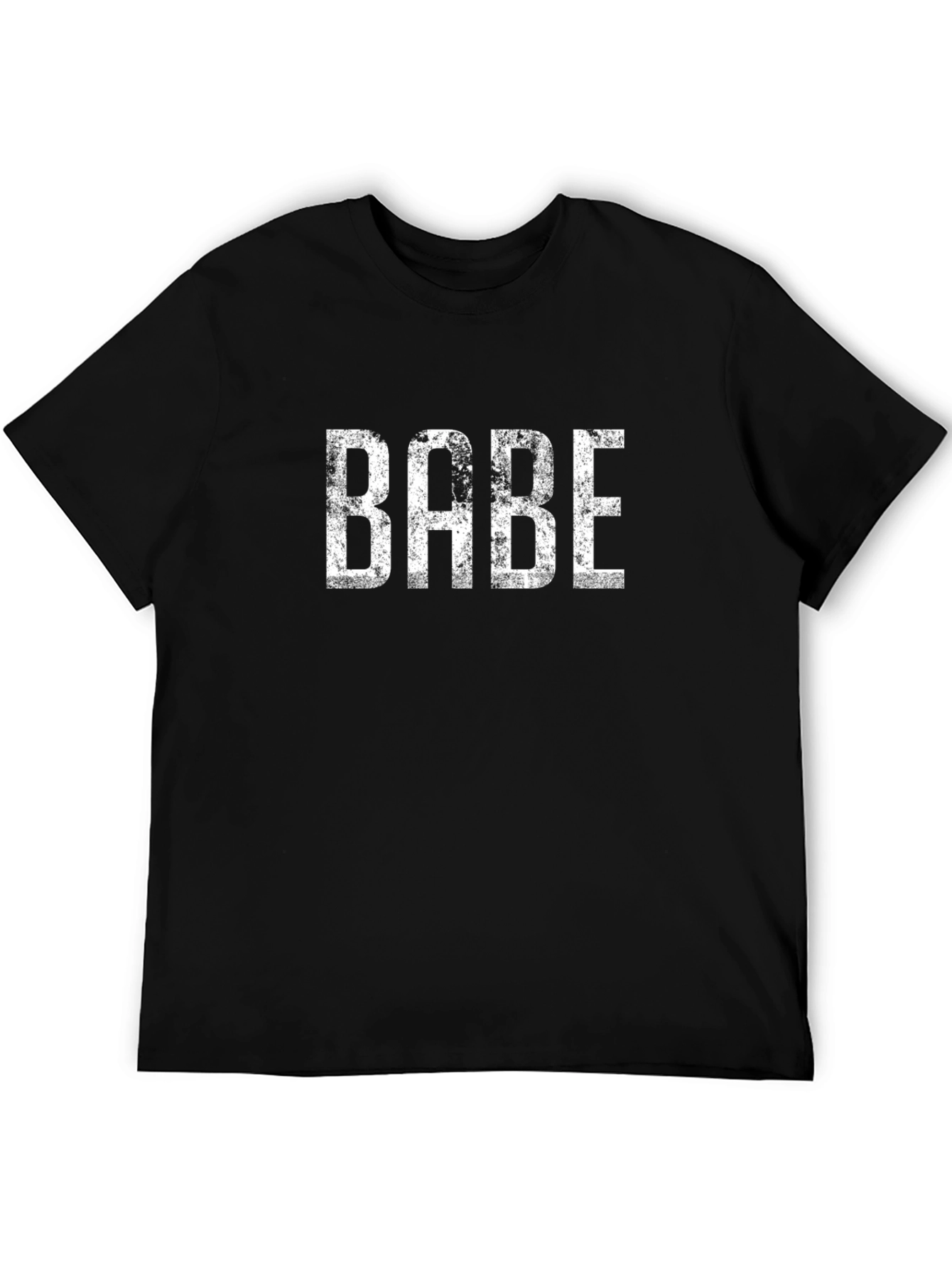BABE Distressed Graphic Tee - Casual Unisex T-Shirt